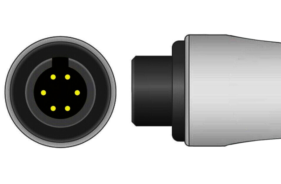 Nellcor Draeger Drager Compatible with ECG 6 Pin 5 Leads Snap -Ship Same Day