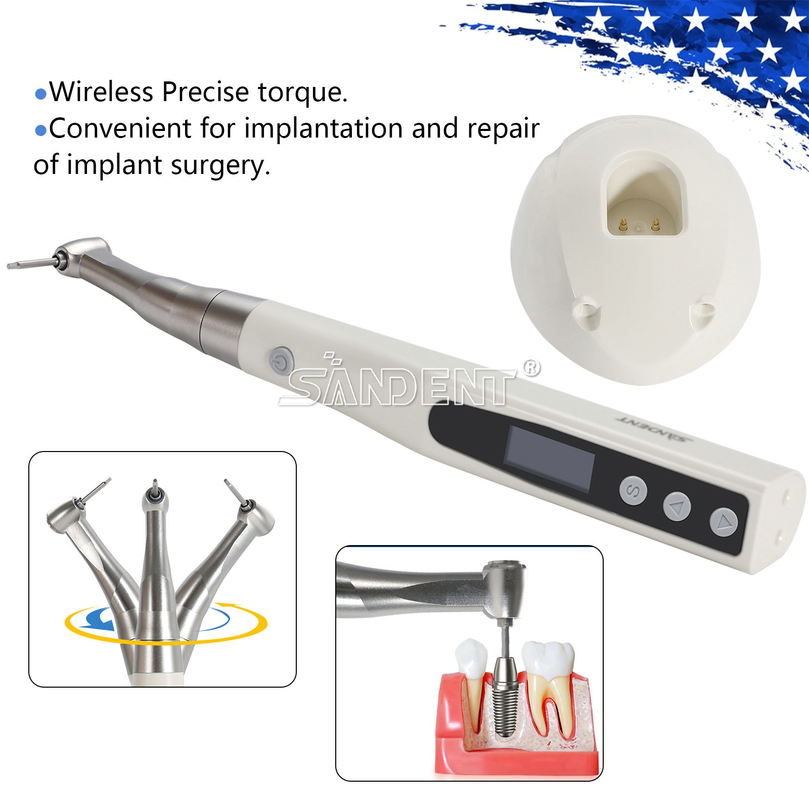 NSK Style Dental Low Speed Contra Angle Handpiece Push Button ø2.35mm E-TYPE