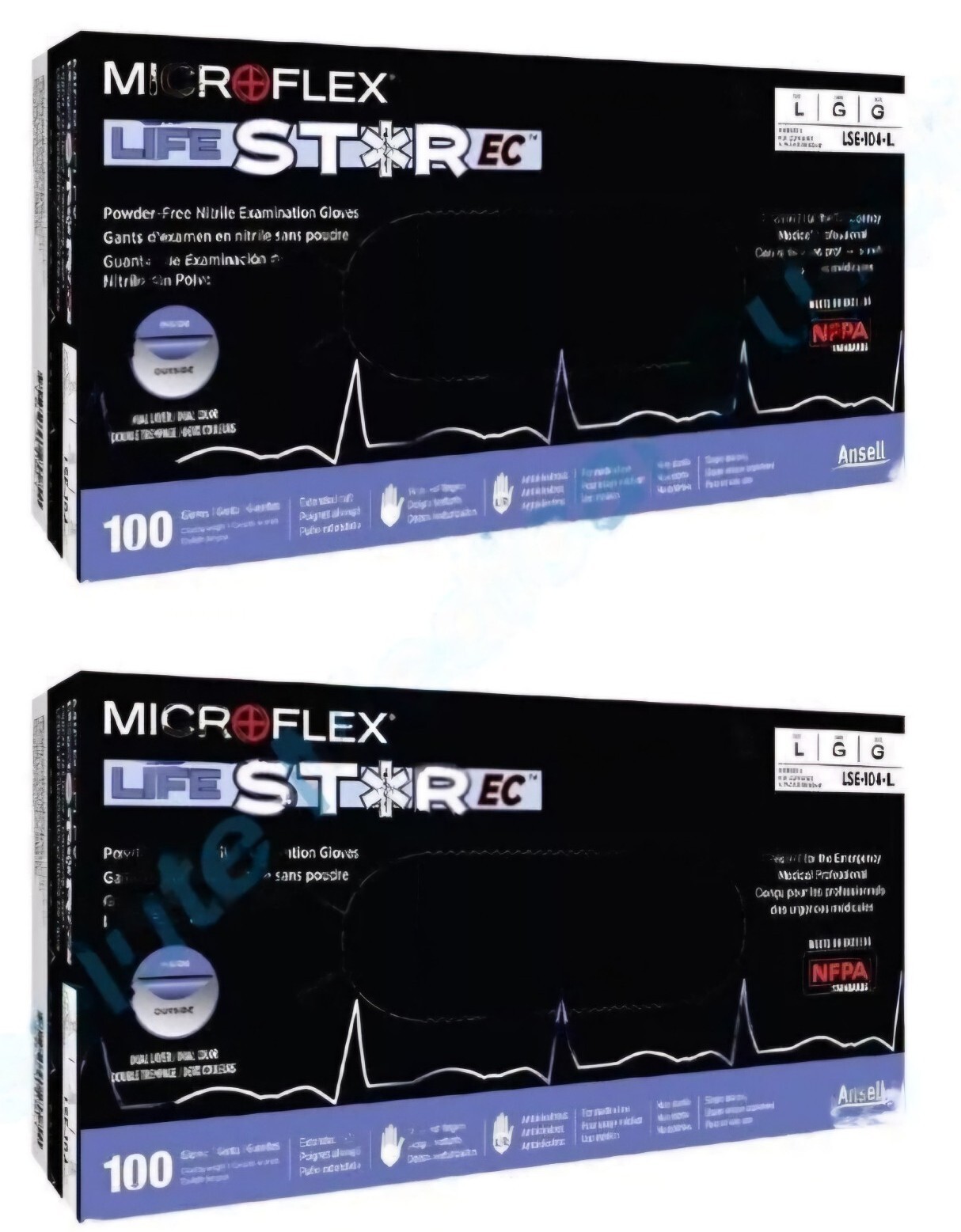 *200-Gloves* Ansell MicroFlex LIFESTAR EC PF Dual Layer Extended Cuff LSE-104-M