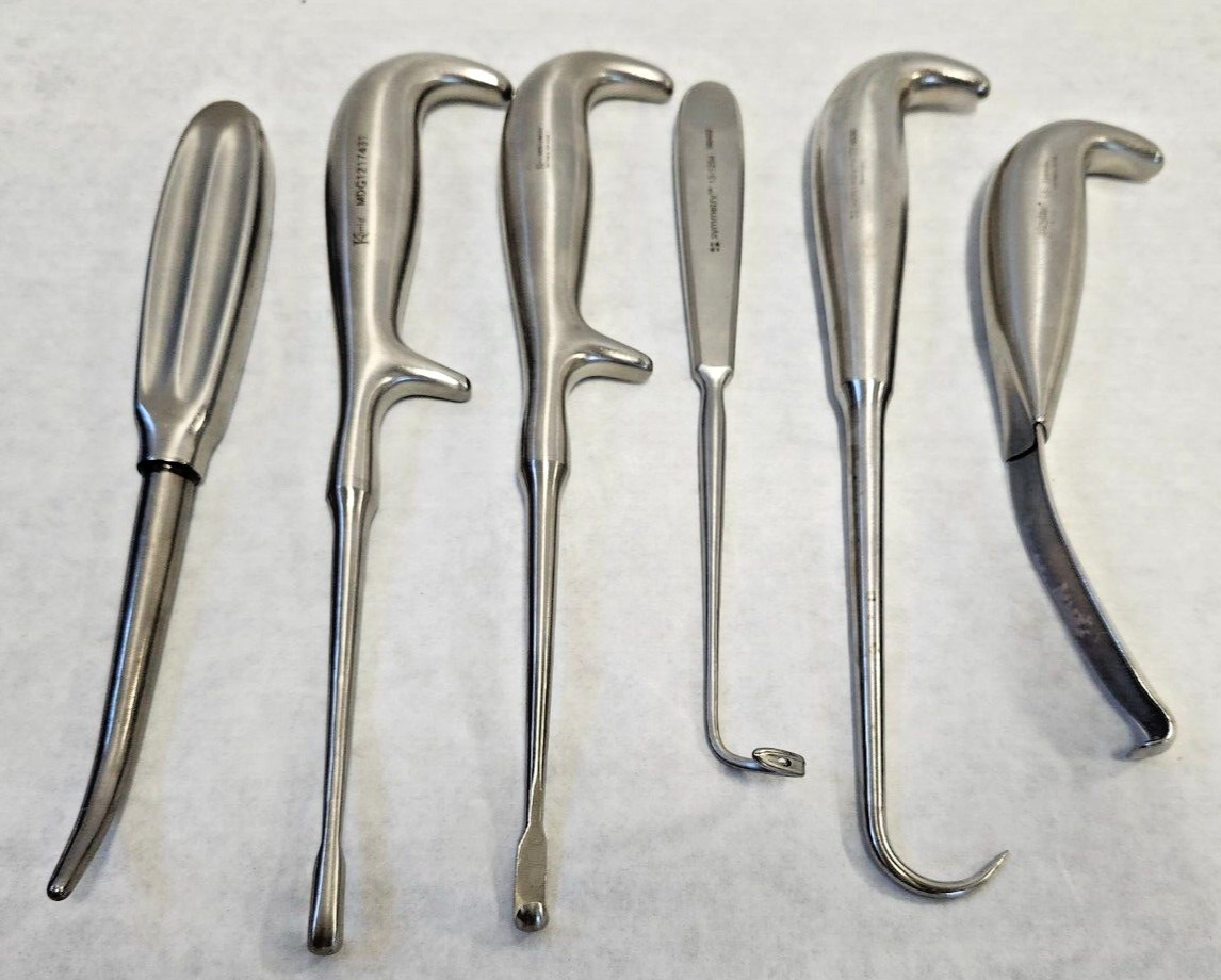Lot of SIX Surgical Hand Instruments – Stryker, Lorenz, Symmetry, Konig