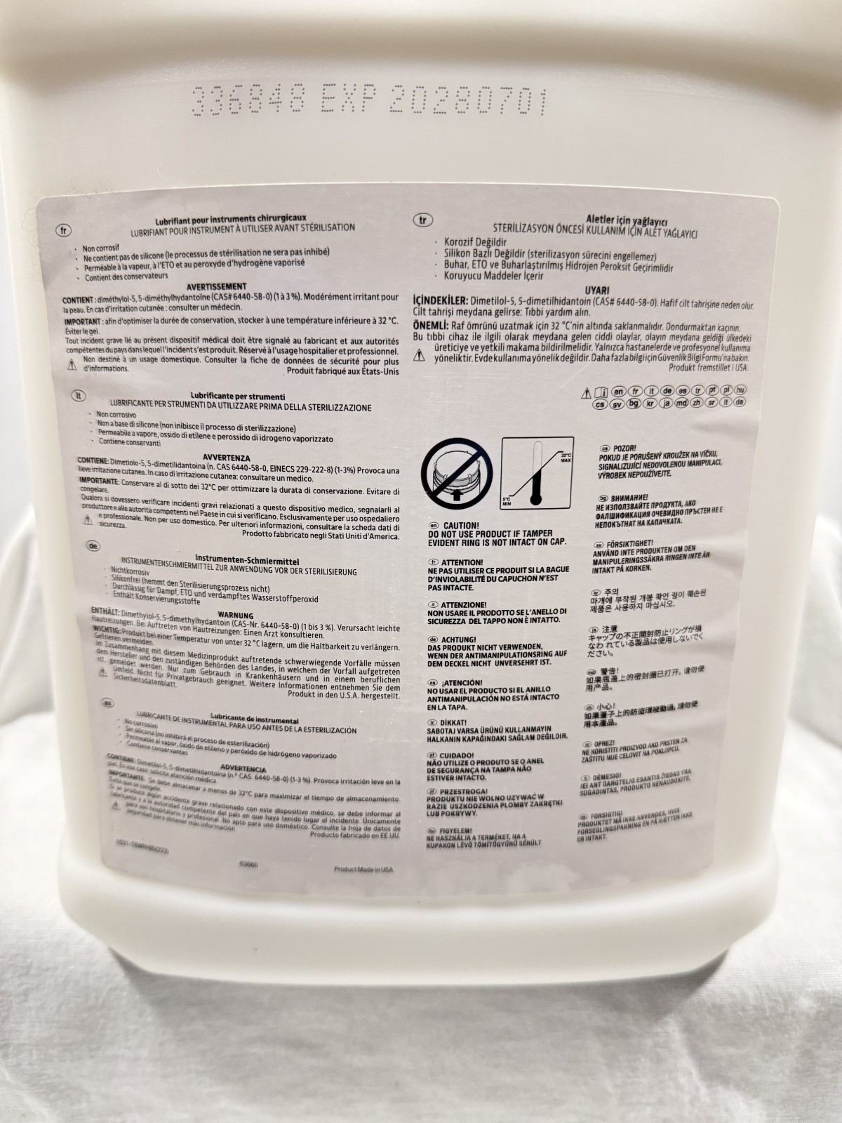 STERIS Hinge-Free Instrument Lubricant 10L 2.64 Gal Surgical Milk 1031T6WR New