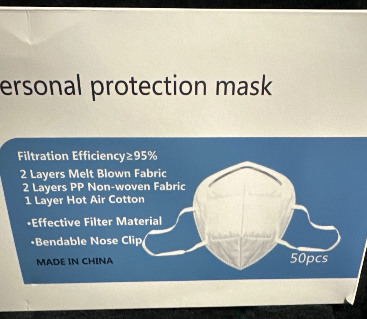 KN95 Personal Protection Mask 50 Pcs.