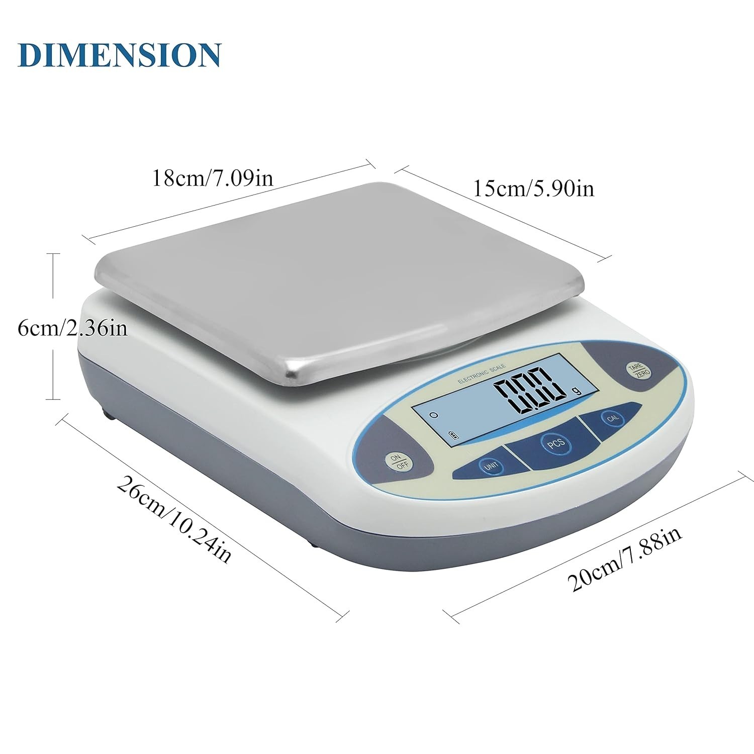 Lab Analytical Balance 5000g 0.01g Precision Scale Stainless Steel Display