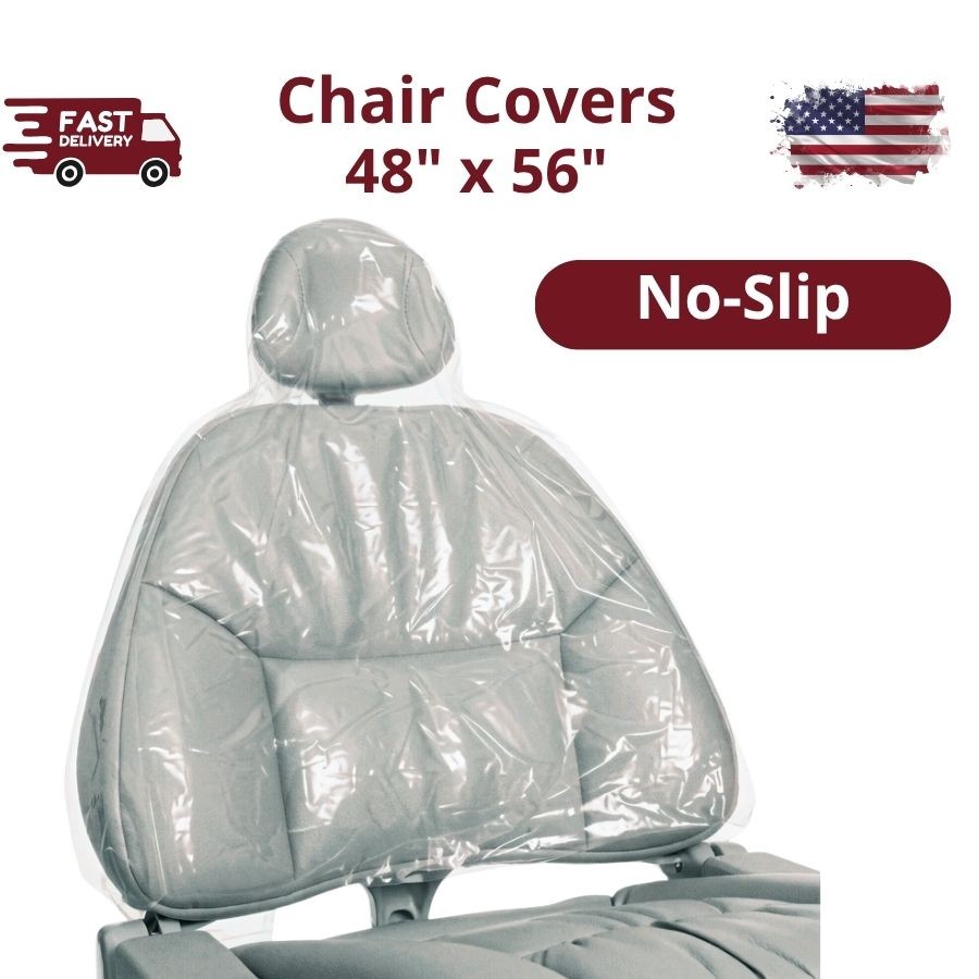 Dental Full Chair Covers No-Slip Wide 48″ x 56″ 150/Box Clear Plastic Barrier