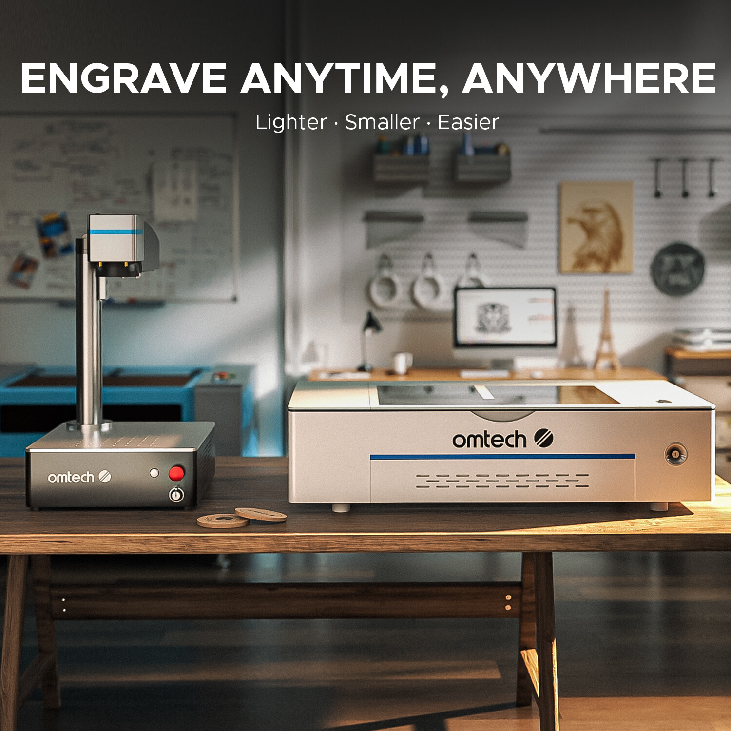 Secondhand 50W™ Intergrated Fiber Laser Marker Engraver 5.9×5.9-Galvo Compact 50