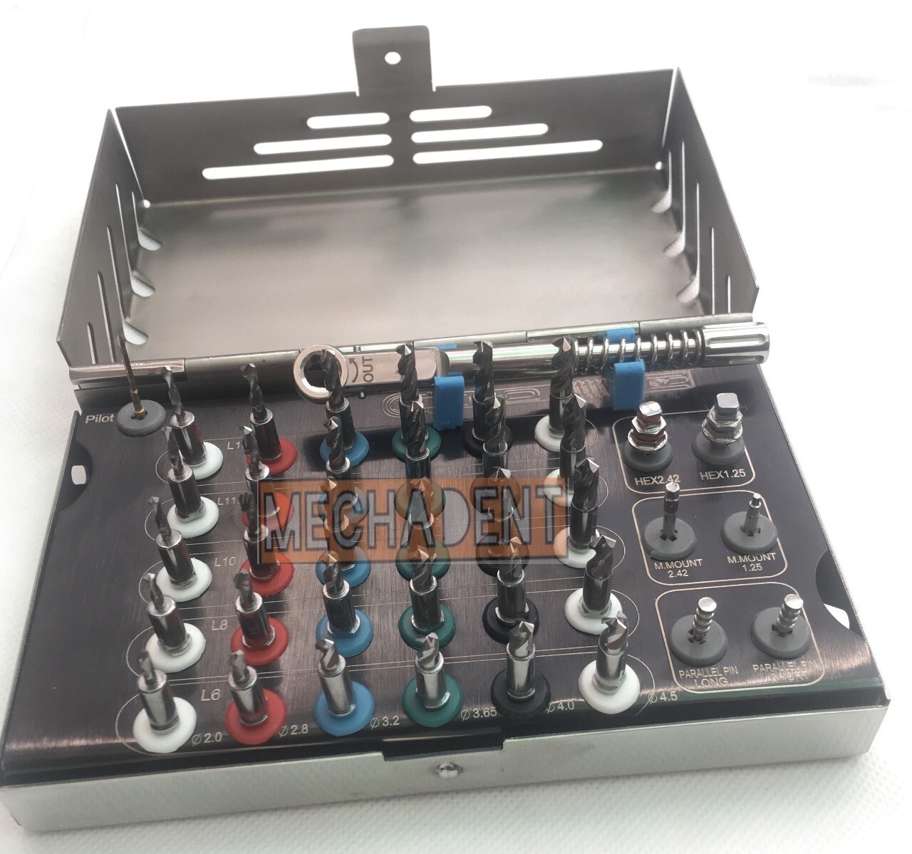 Dental Implant Integral Stopper Drills with Drivers and Keys Complete Kit 45 PCs