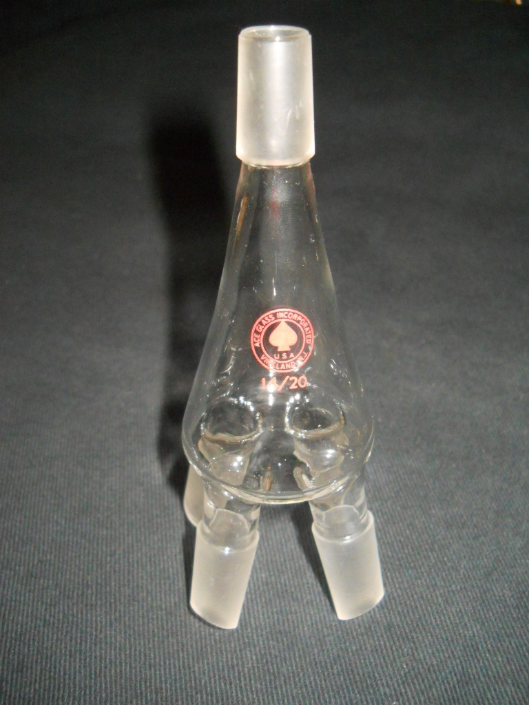 Ace Glass 14/20 Joint 4-Way Distillation Receiver Distribution Adapter, Chipped