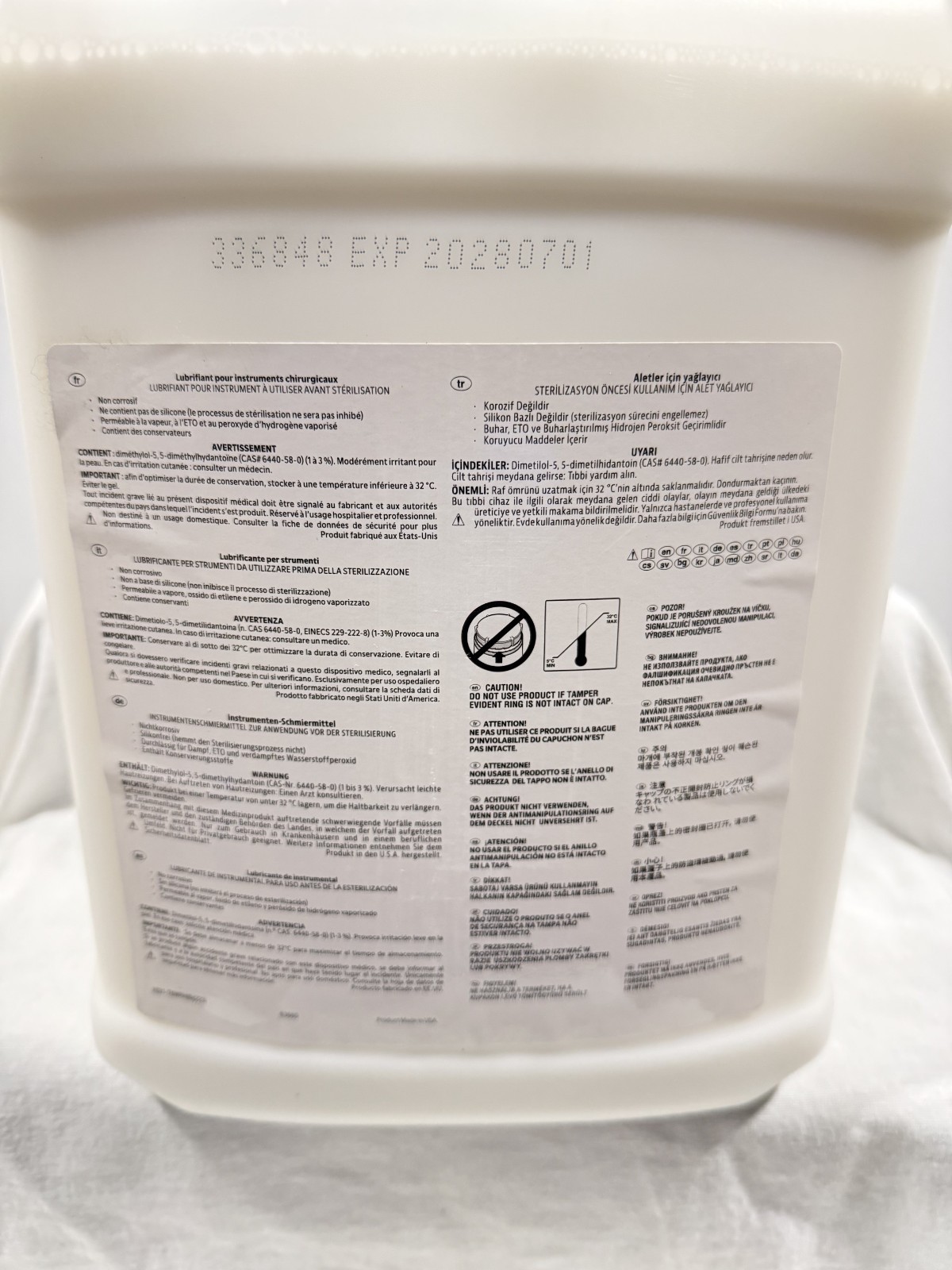 STERIS Hinge-Free Instrument Lubricant 10L 2.64 Gal Surgical Milk 1031T6WR New