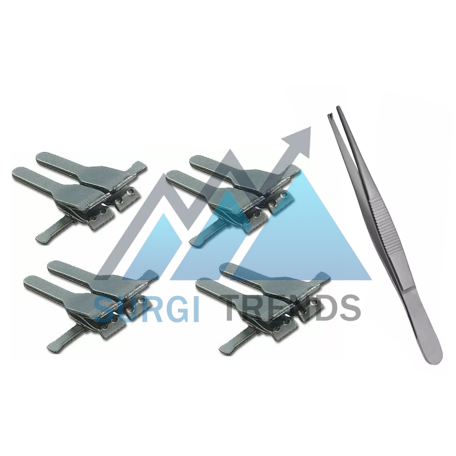 Plastic Surgery Micro Vascular Clamps Set of 4 Pcs V-2 Small Size Instrument Set