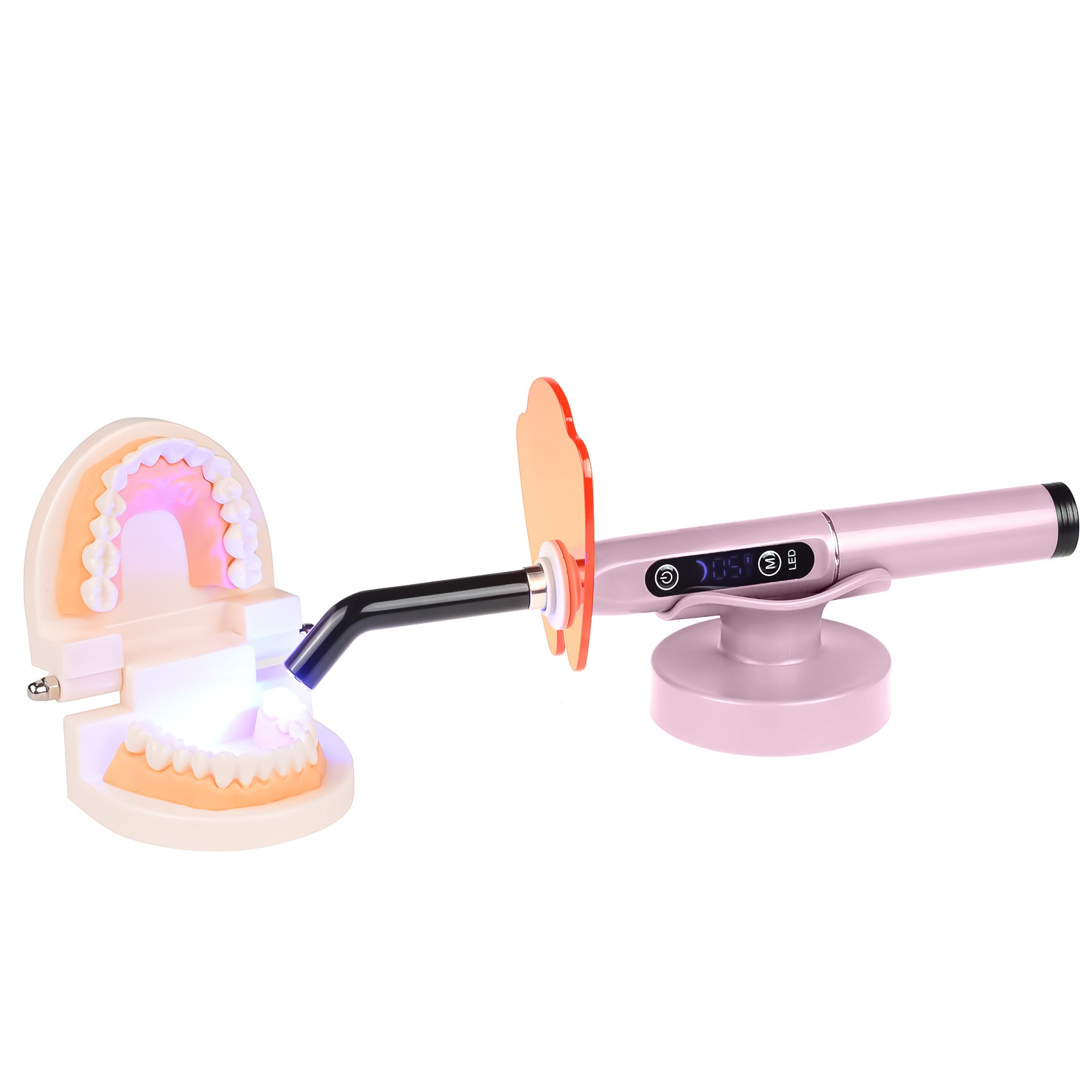5W Dental High Power Wireless Curing Light 800-2400mw/cm2 Resin LY-A180C Pink US