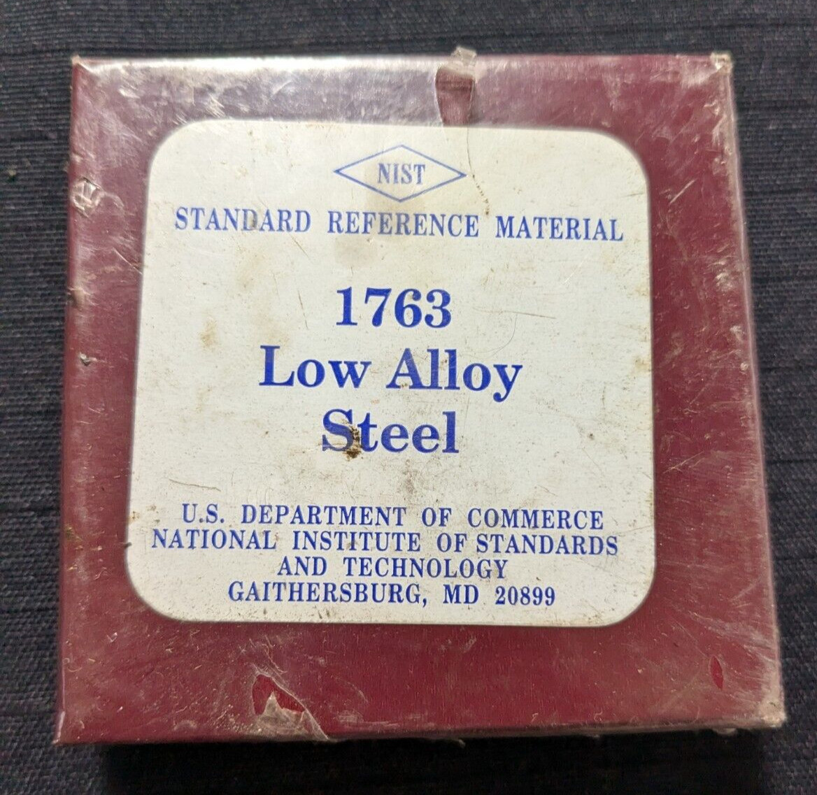 NEW NBS/NIST Standard Reference Material 1763 Low Alloy Steel Disc Form