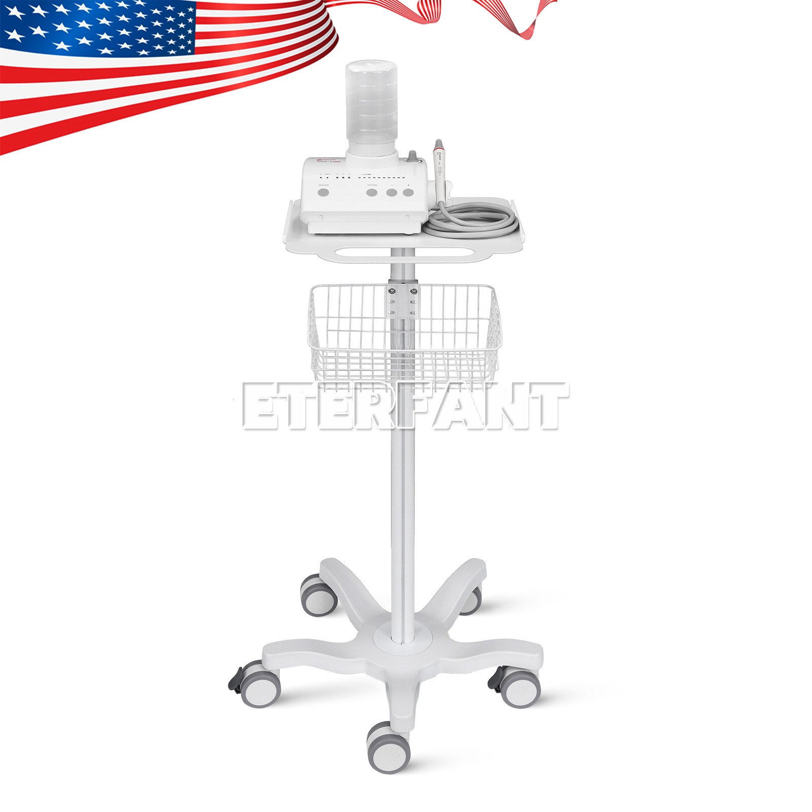 Dental Medical Mobile Folding Chair Air Turbine Set Blue/Rolling Trolley Cart