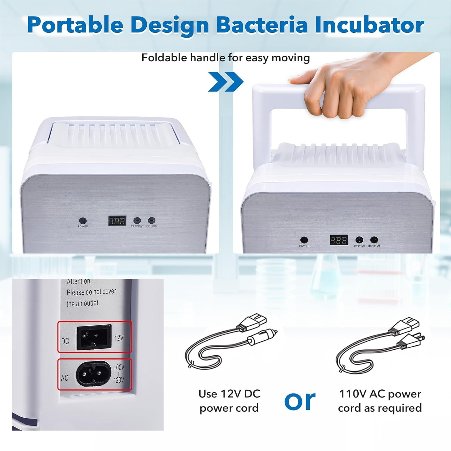 10L Lab Incubator Bacteria Incubator 35-148℉ Mini Digital Thermostatic Incubator