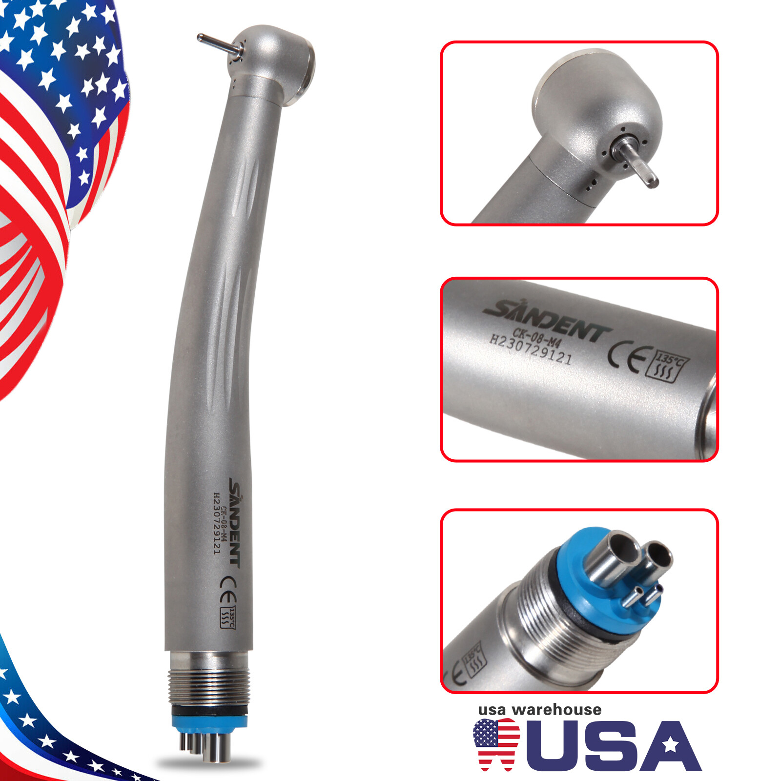 NSK Pana Max Style Dental High Speed Handpiece Steel/Ceramic Bearings 2H/4H USA