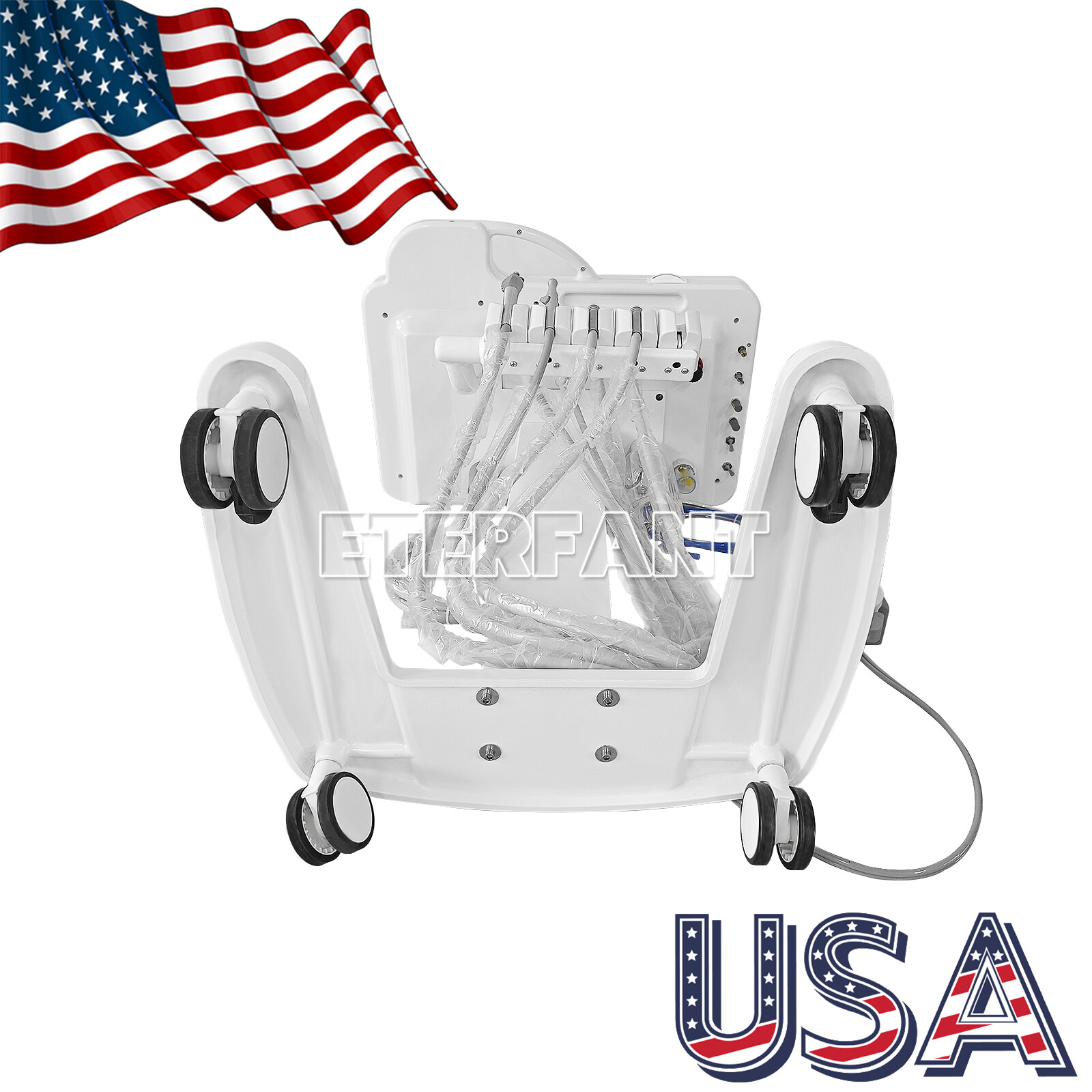 Dental Suction Unit With Vacuum Pump/Delivery Cart 4 Hole Unit System Treatment