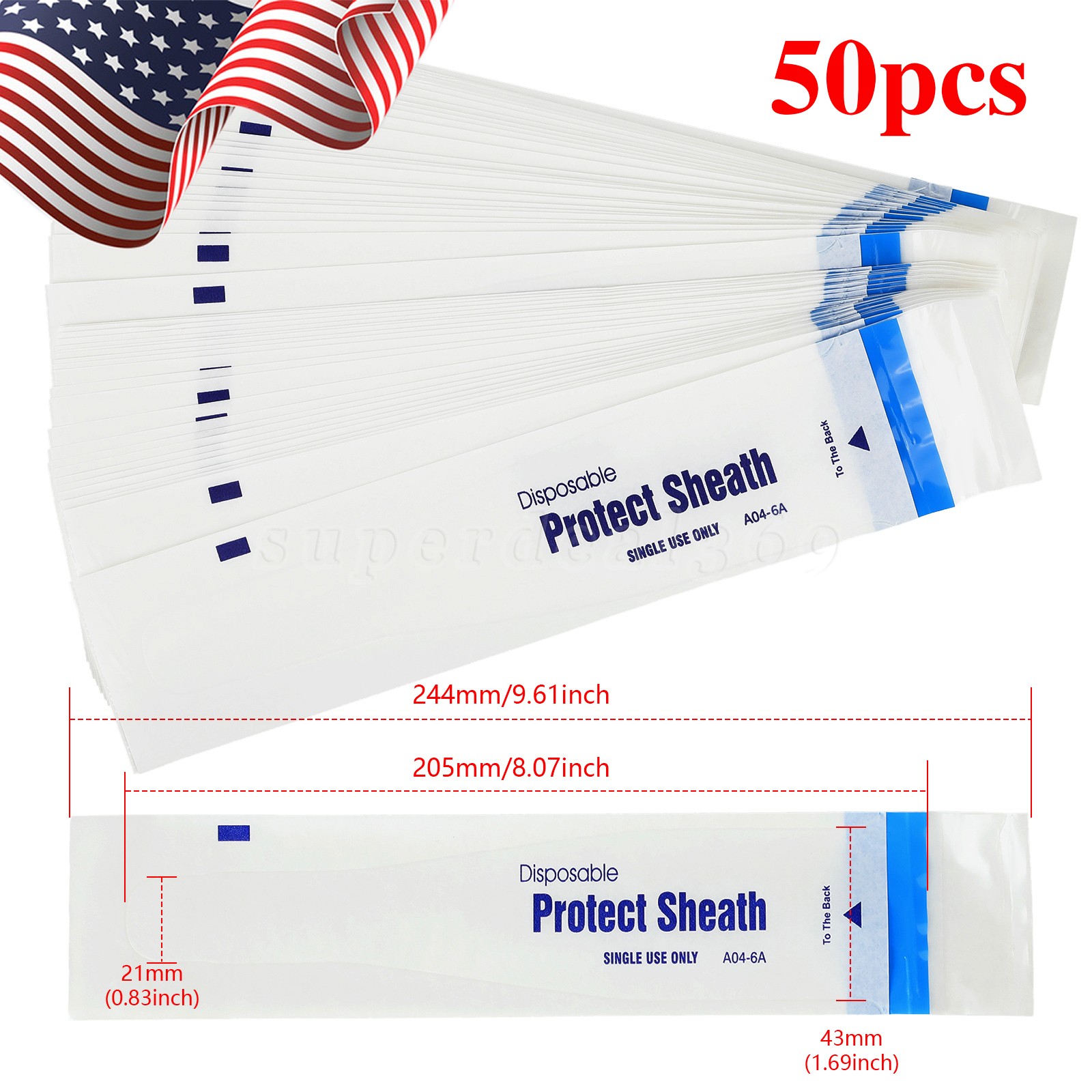 50pcs Oral Camera Protective Sleeve Sheath Cover Disposable A04-6A