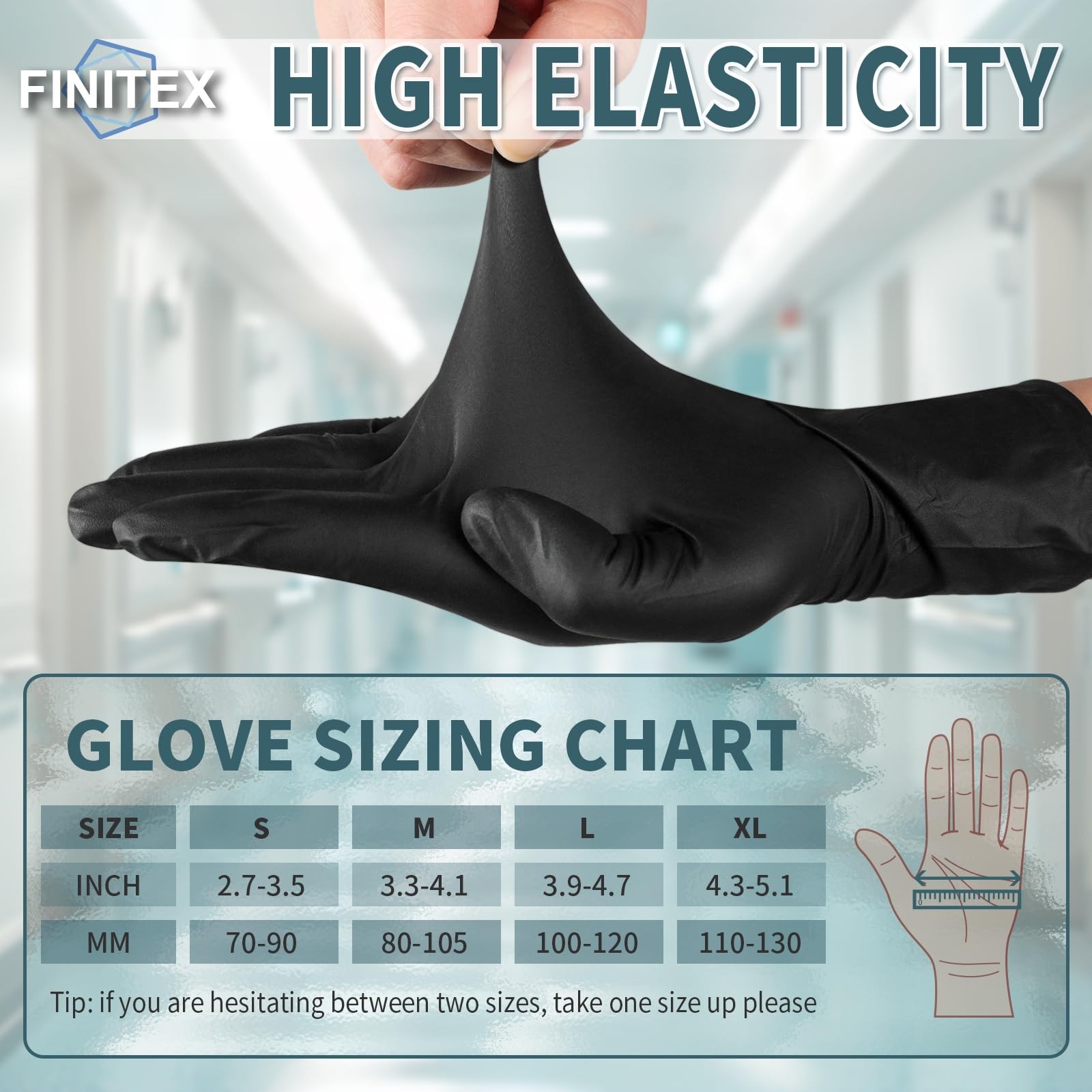 – Black Nitrile Disposable Gloves, 5mil, Powder-free, Medical Exam Latex-Free…