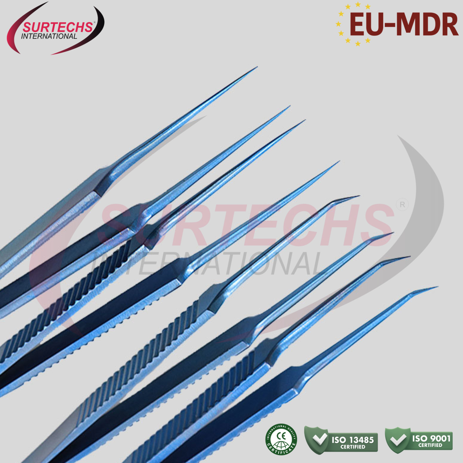 Hair Transplant Eyelash Forceps Set 6 pcs 3 Titanium 3 Stainless Steel FUE Tools