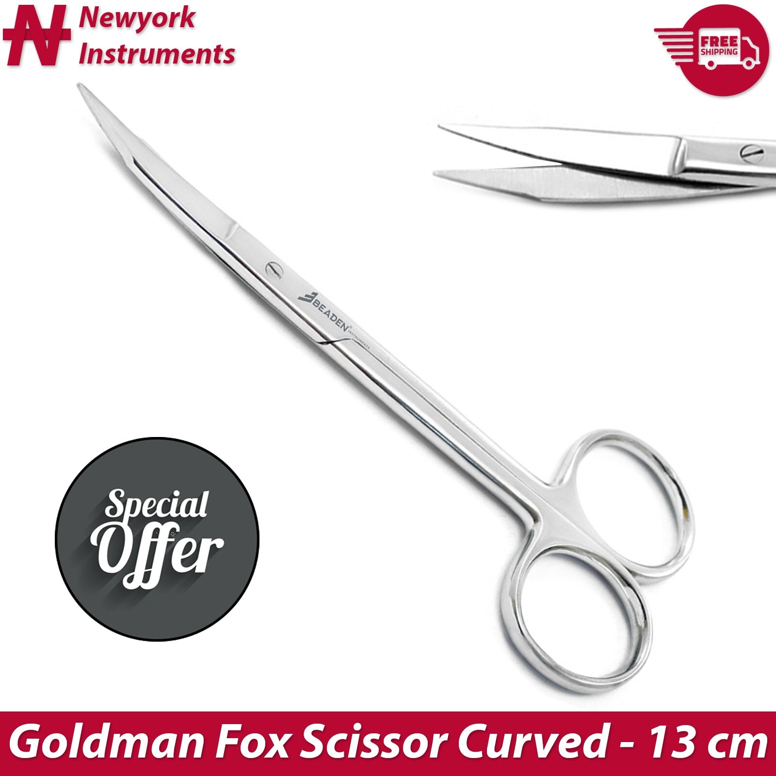 Goldman Fox Scissors Curved Veterinary Dental Surgical Tissue Gum Shears 13 cm