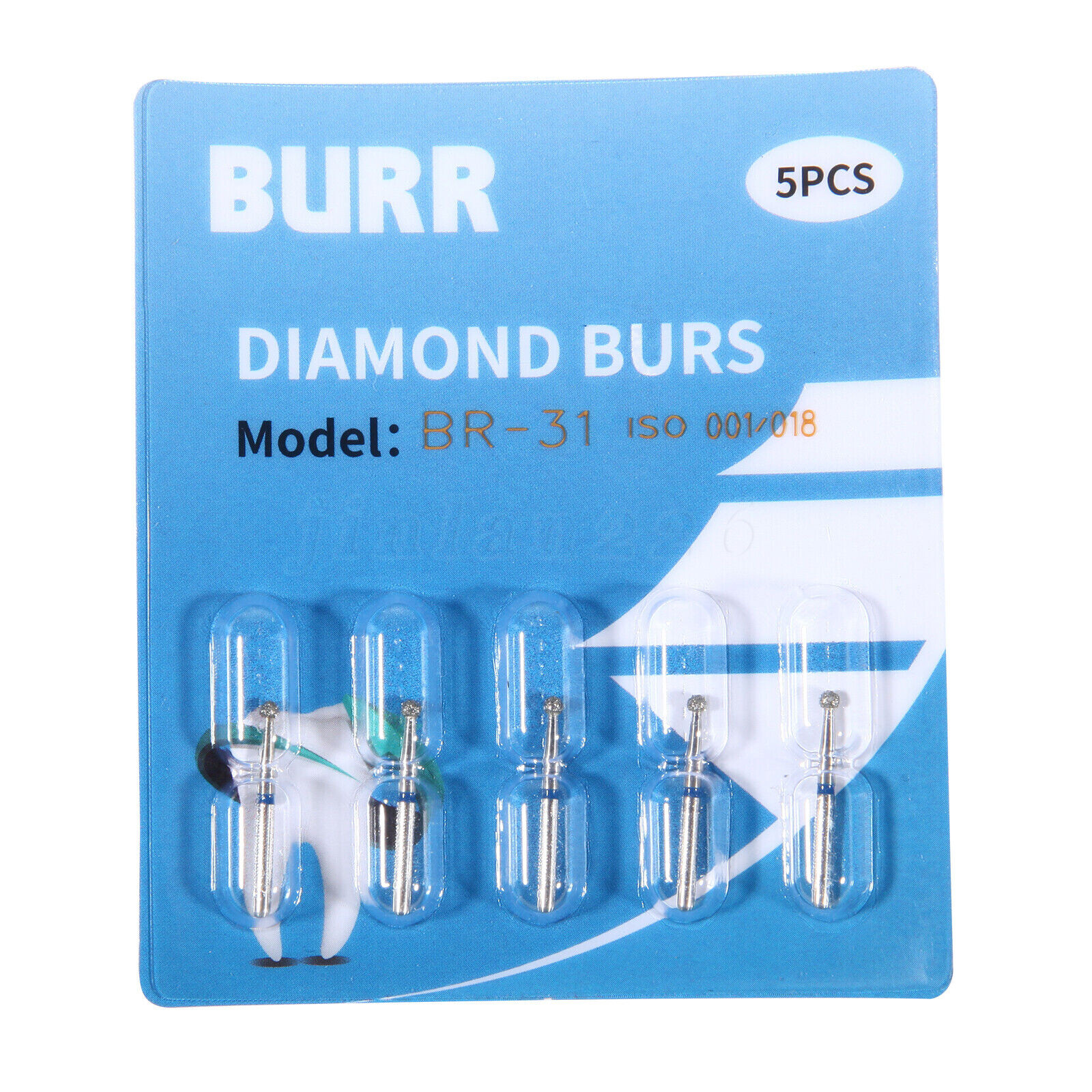 100pcs Dental Diamond Burs for High Speed Handpiece Friction Grip Burs 1.6mm USA