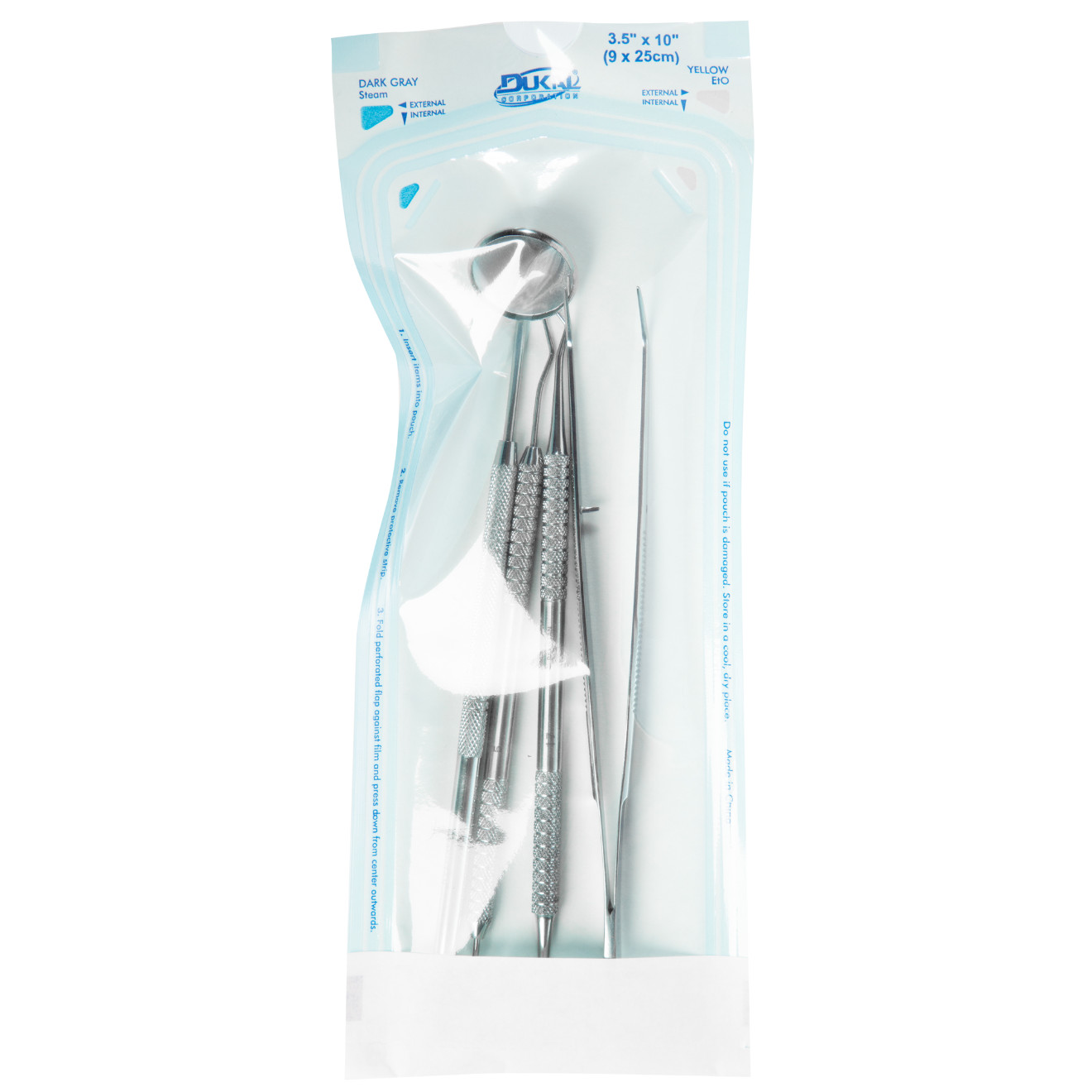 Dukal Self-Sealing Autoclave Sterilization Pouches, 3.5″ x 10″ – Box of 500