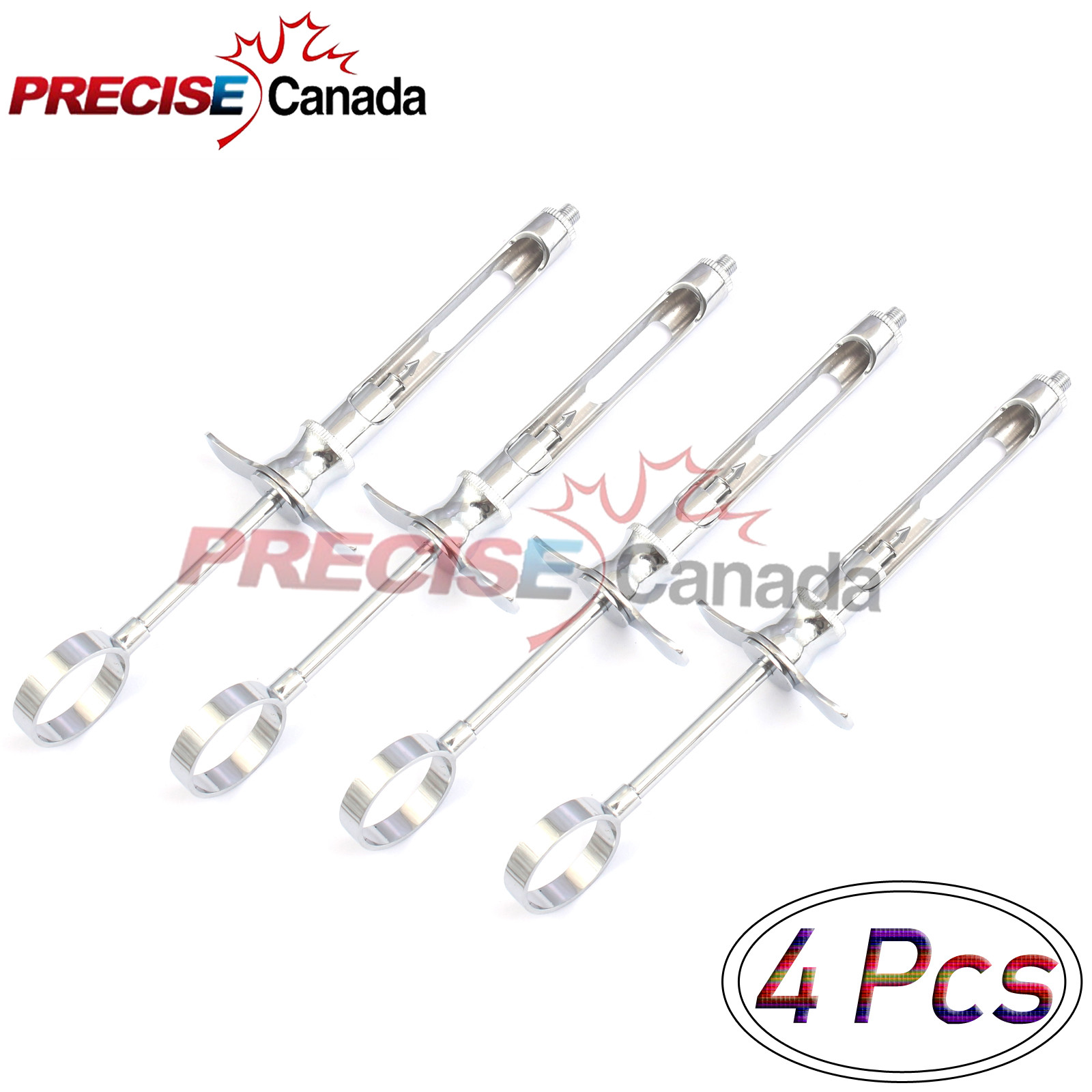 PRECISE CANADA 4 Pcs Dental Aspirating Syringe 1.8ML Dental Instruments