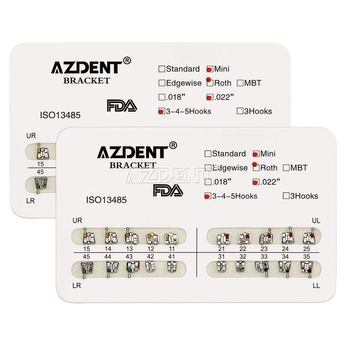 Brackets Dentales de Ortodoncia Mini Roth MBT/Light Cure Kit de Resina Adhesiva