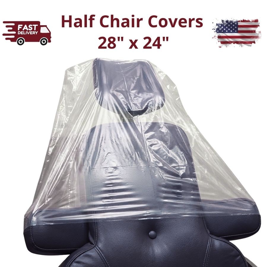 Dental Barrier Cover Half Chair Cover 28″x24″ 200/Box Protective Clear Plastic
