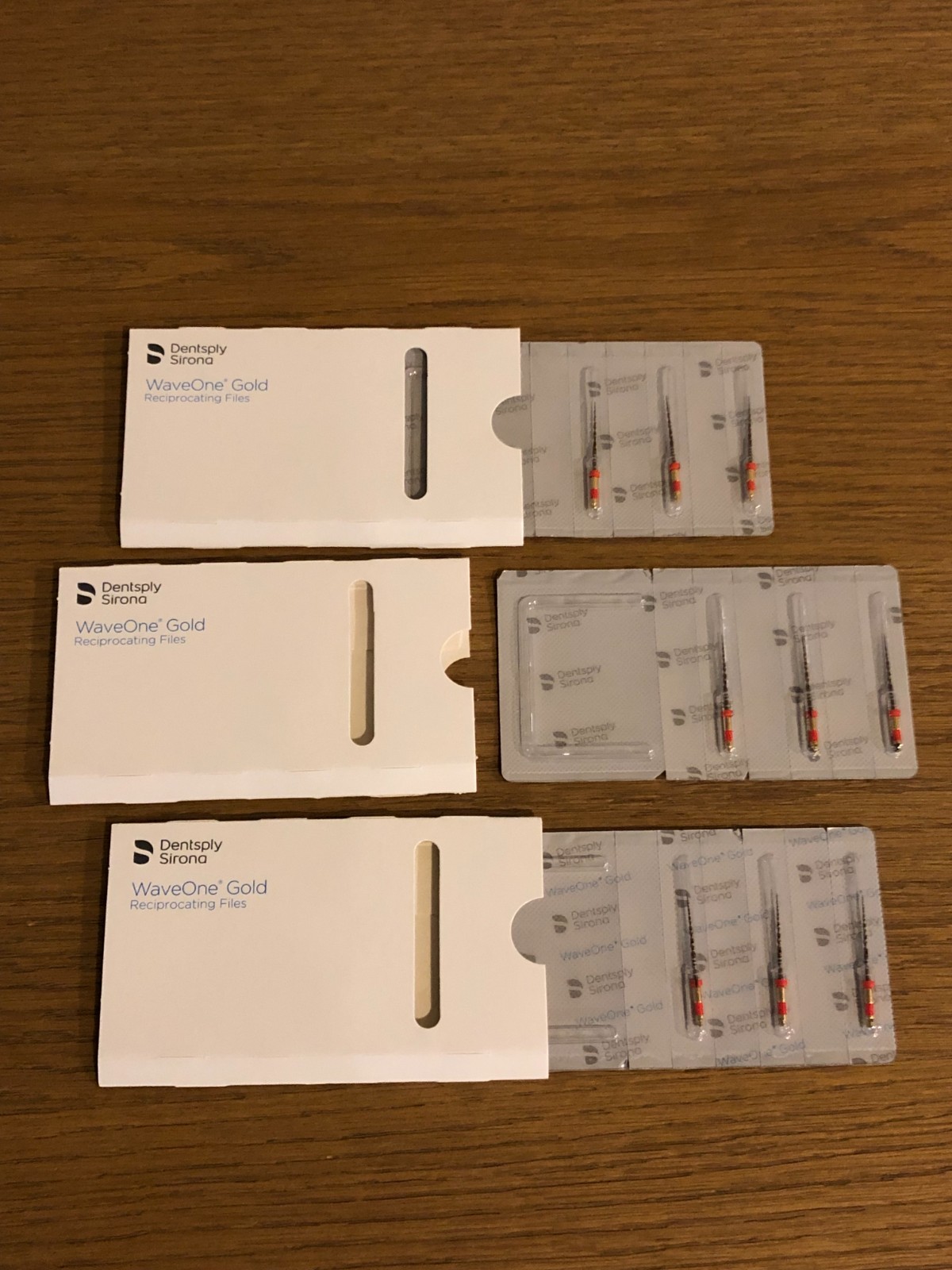 Dentsply Waveone Gold Reciprocating Files RED PRIMARY 25mm lot of 3 packs NEW