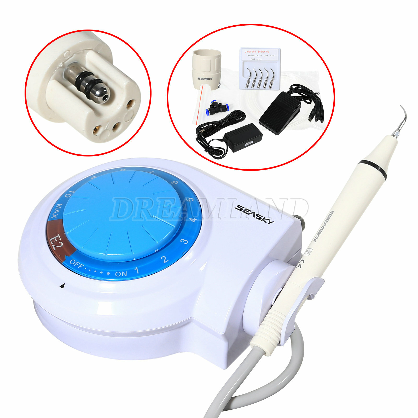 Dental Ultrasonic Piezo Scaler with Handpiece 5*Tips fit EMS Cavitron Woodpecker