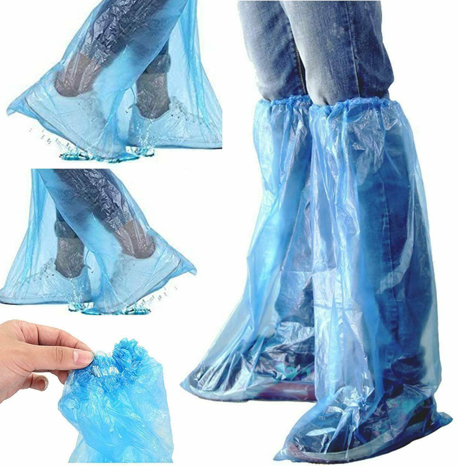 20 40 Pieces Disposable Long Shoe Covers Waterproof