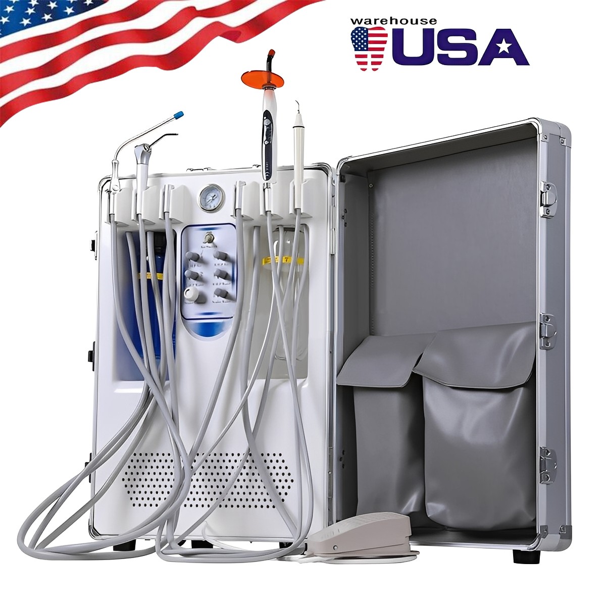 Portable Dental Delivery Unit System Air Compressor Strong suction 130 L/min ds