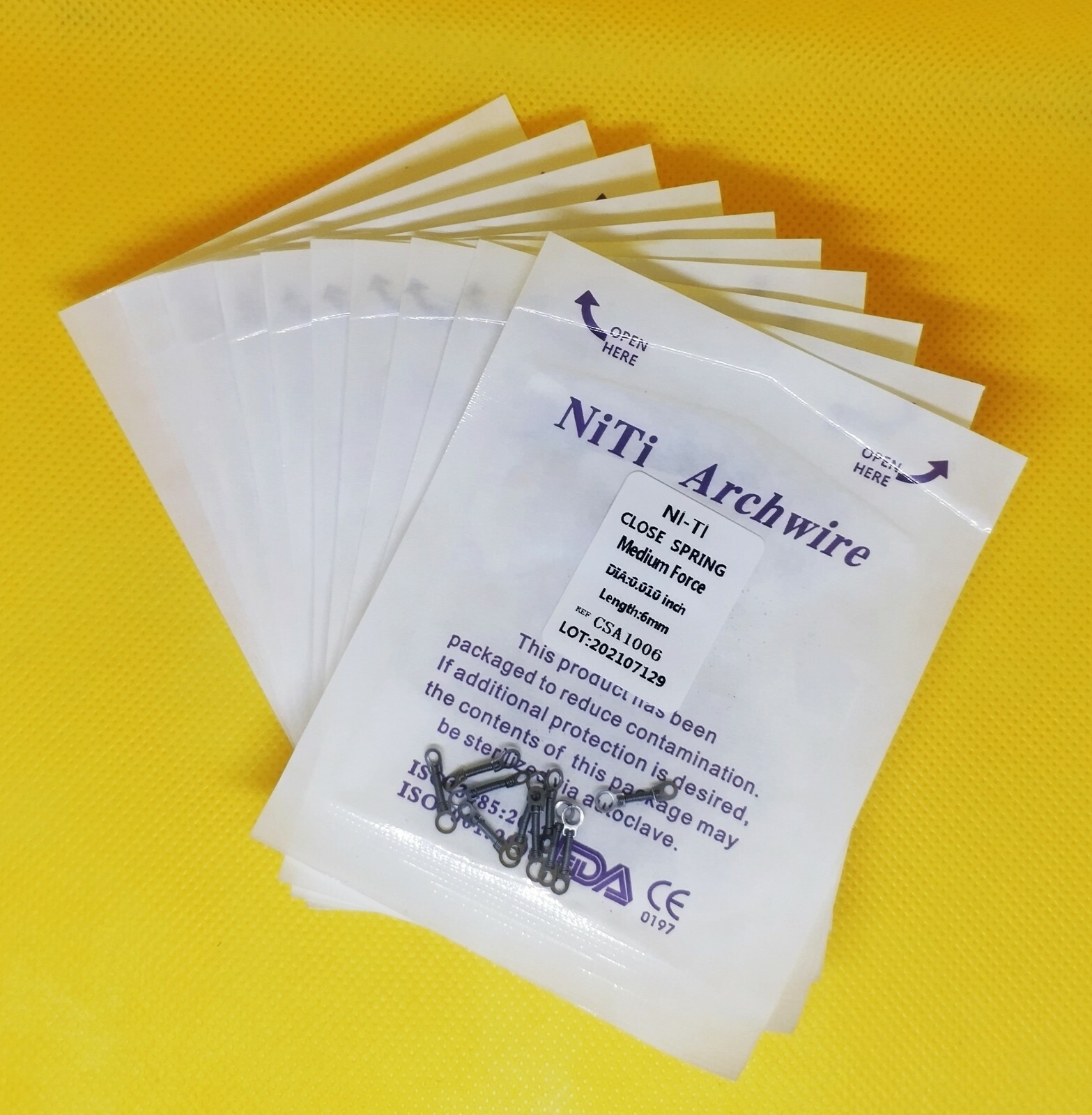 10Bags Dental Closed Coil Spring Orthodontic Niti Alloy 010/012*6/9/12mm Medium