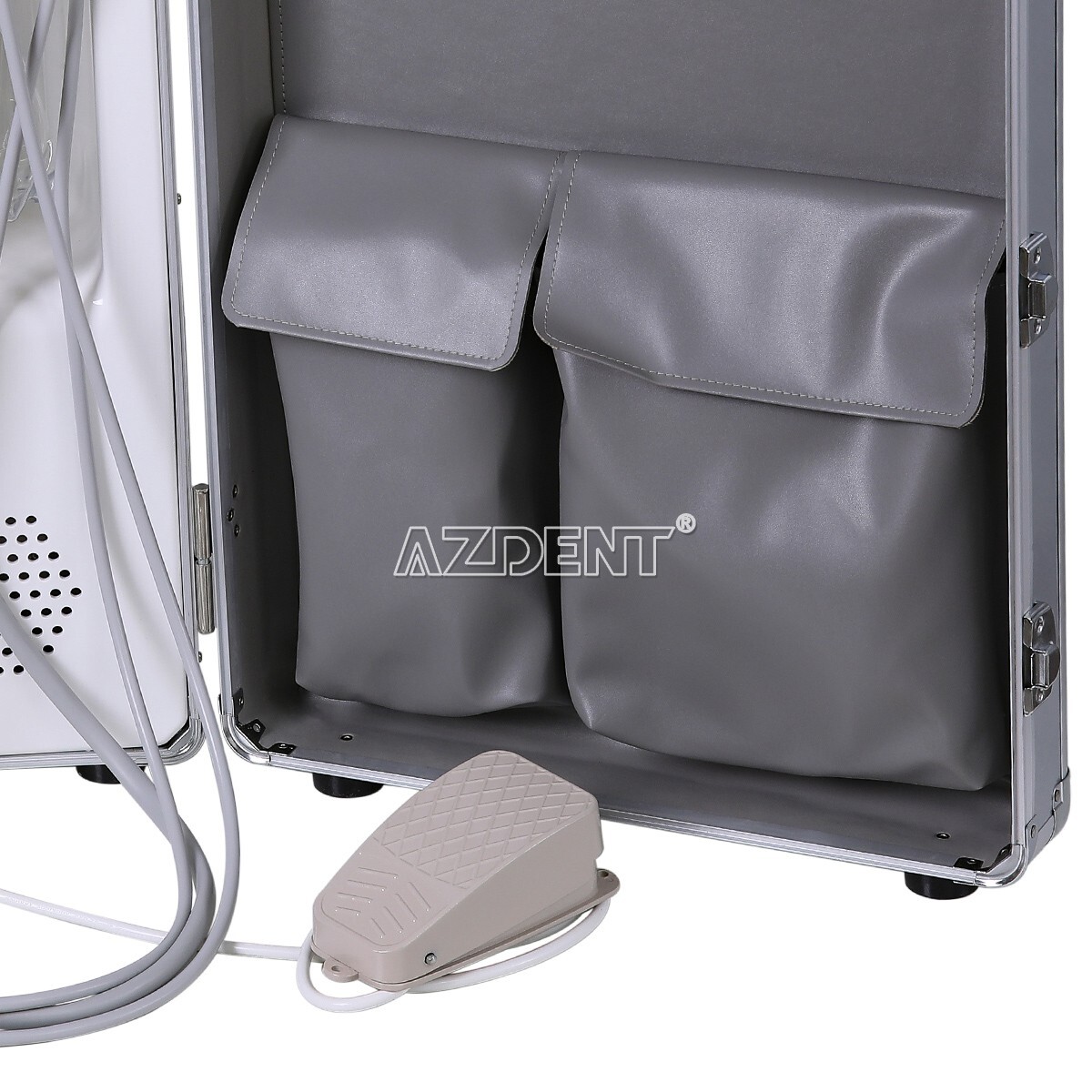 Dental Portable Mobile Delivery Unit Cart+Air Compressor+Scaler+Curing Light USA