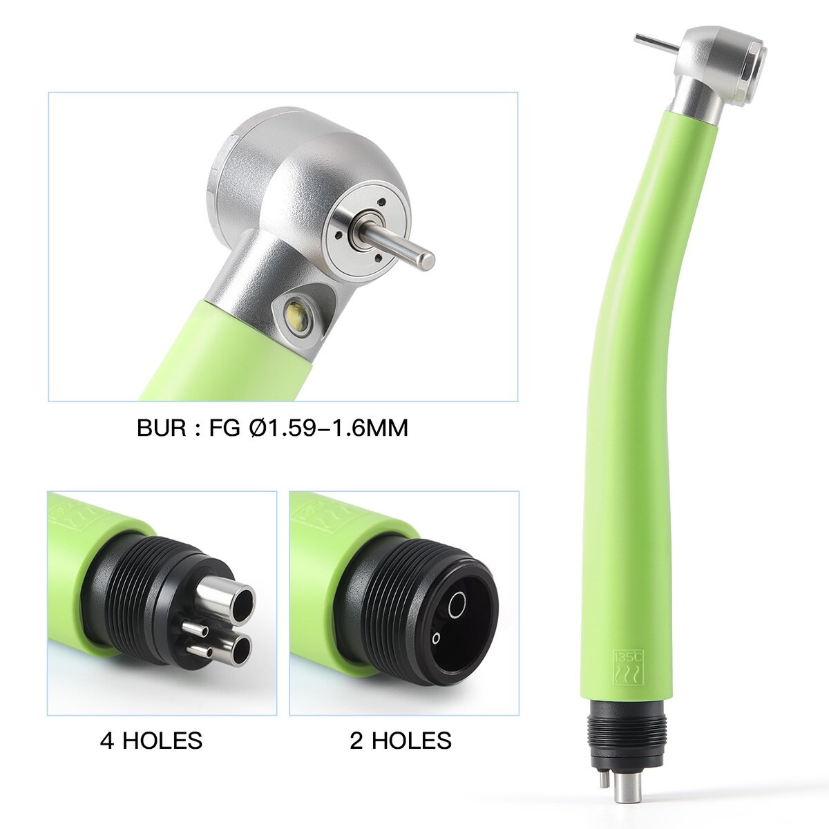 AZDENT Dental LED E-generator High Speed Handpiece 3 Water Spray 4 Holes