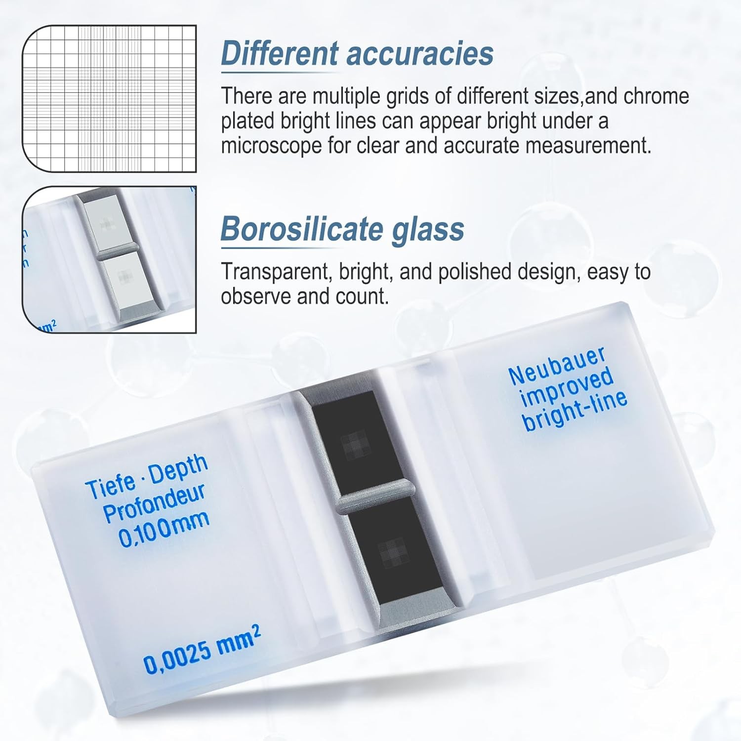 10 pack Hemocytometer Neubauer Improved Cell Counting Chamber Blood Counting