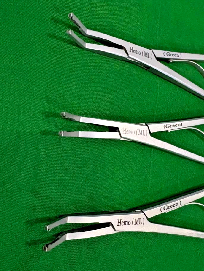 3pc Laparoscopic Open Surgery Hem-o-Lok Applier (ML) Green Reusable Instruments