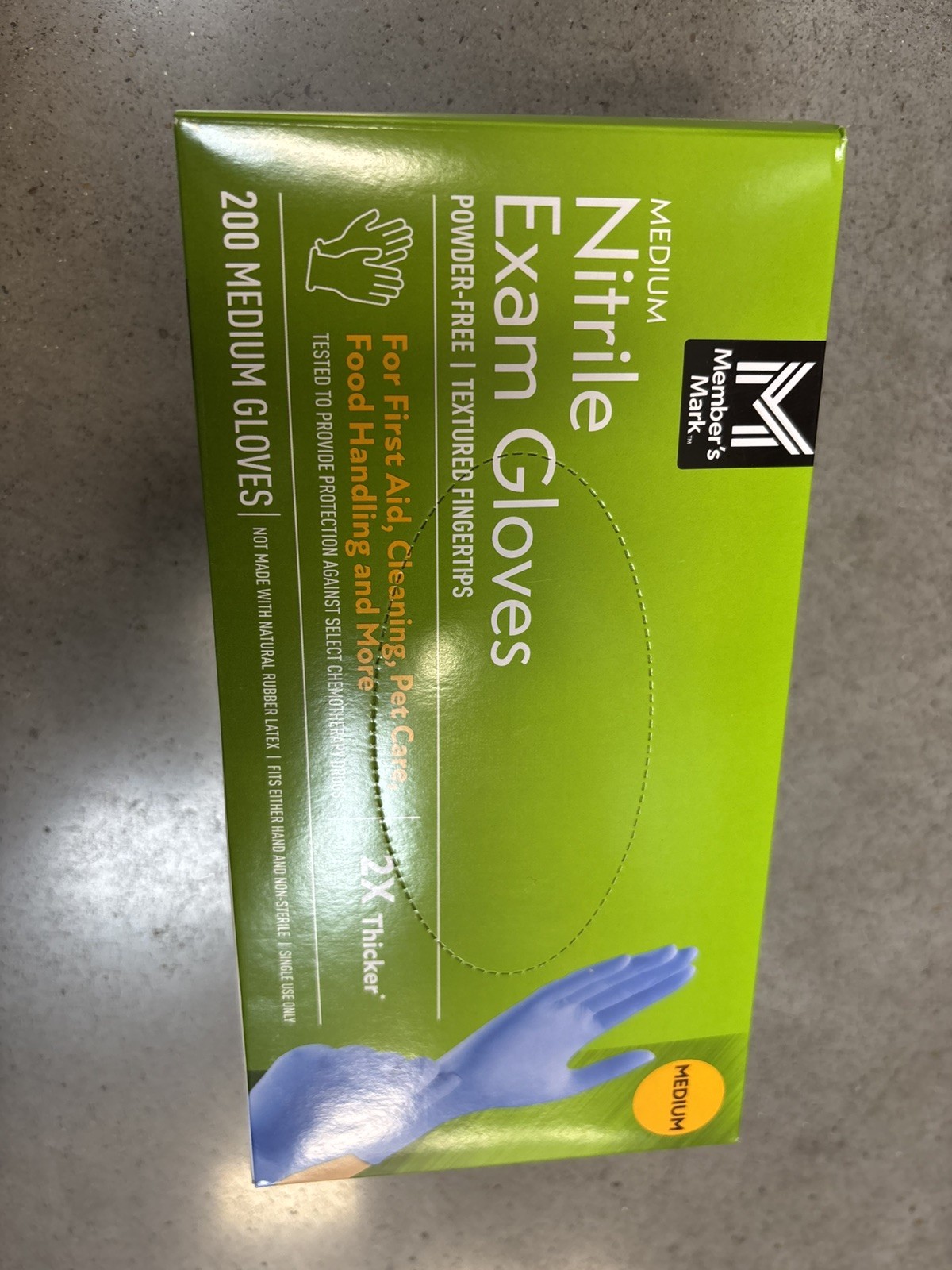 Member’s Mark Medium MD M Size Nitrile Exam Gloves 200 Count Powder Free BLUE