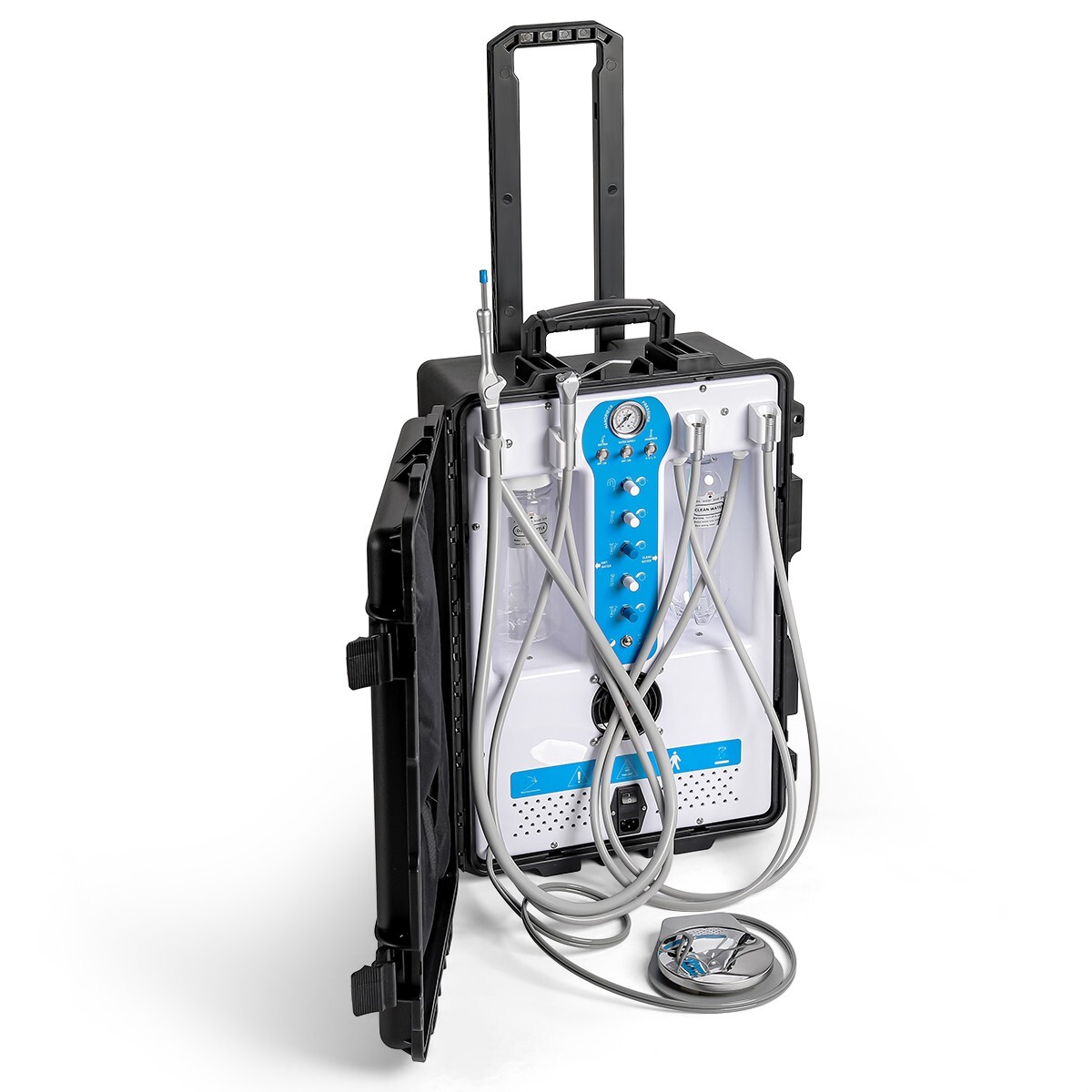 Portable Dental Delivery Unit Cart Air Compressor Syringe Suction 4 Hole P204S