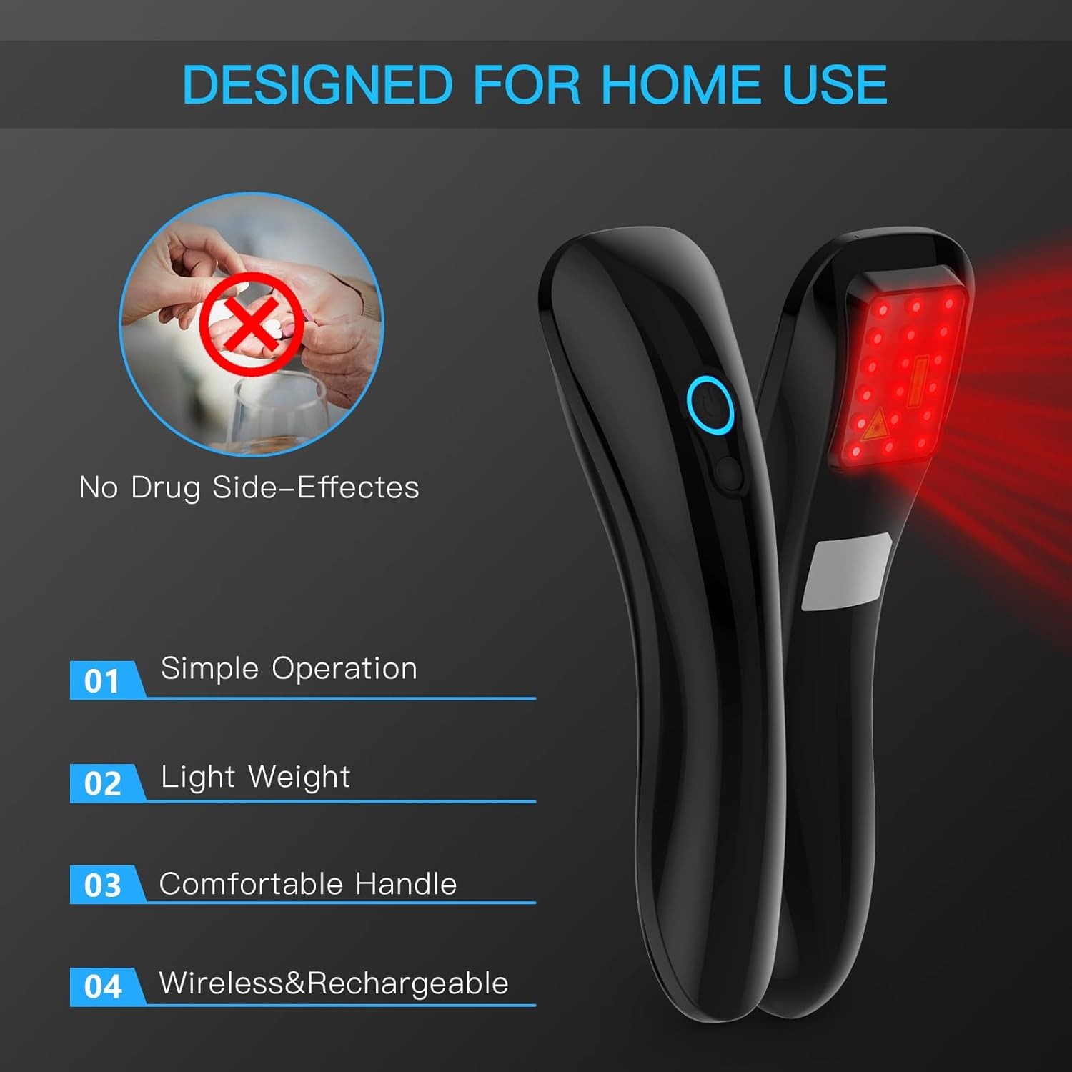 Handheld Red Light Therapy Device, Portable Pain Relief Device for Body Joints