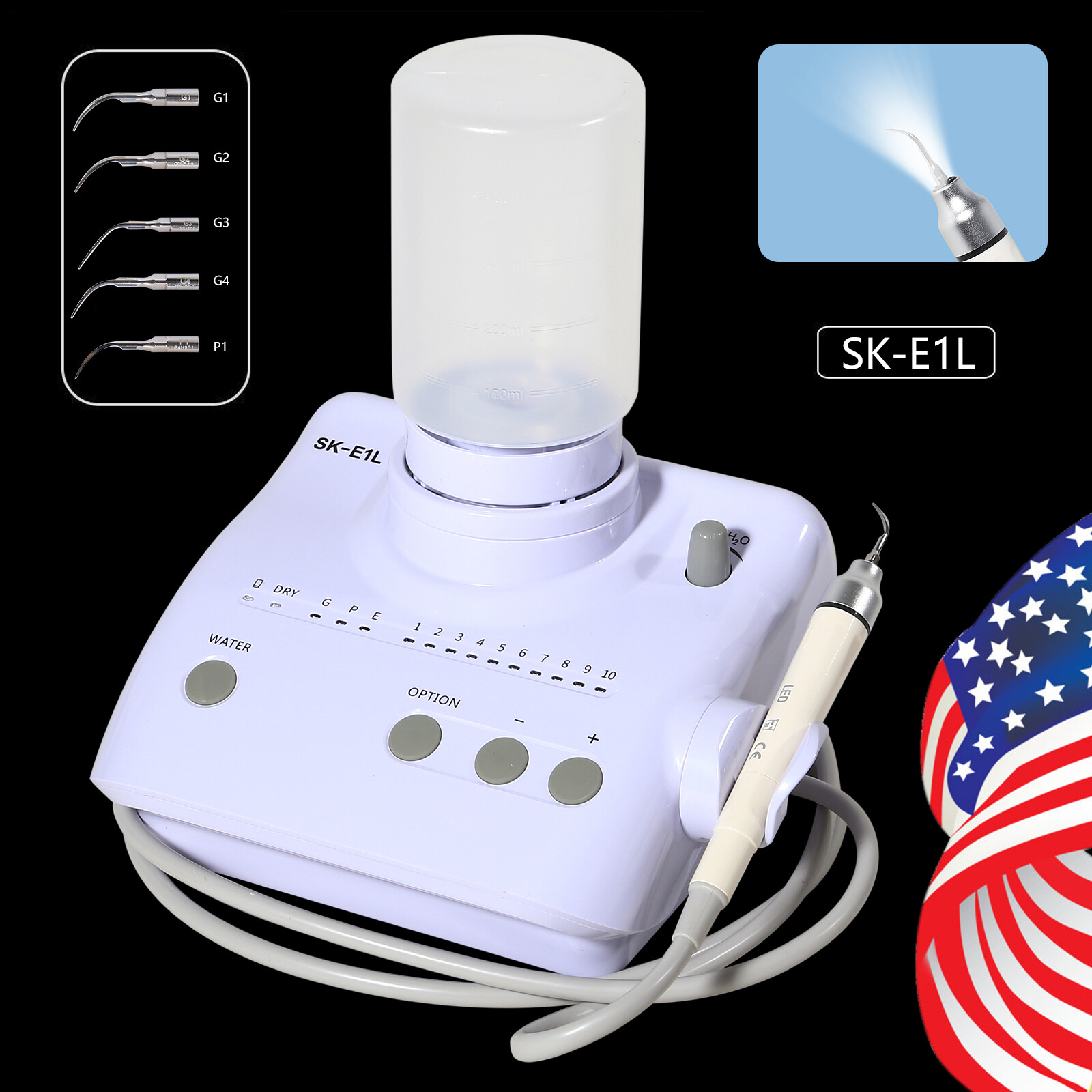 SKYSEA Dental Ultrasonic Scaler LED MaxPiezo Auto Water Bottles fit EMS Cavitron