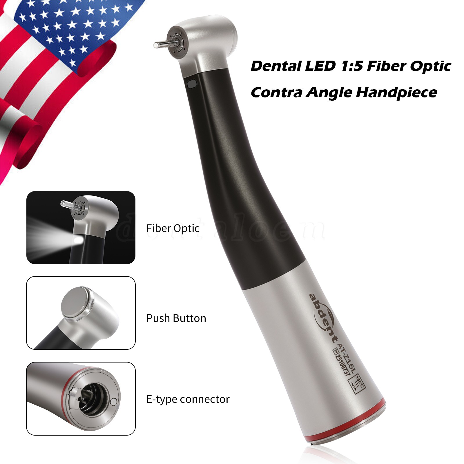 Woodpeck Style 1:5 High Speed Handpiece for MT2 MT3 Dental Electric Motor Black