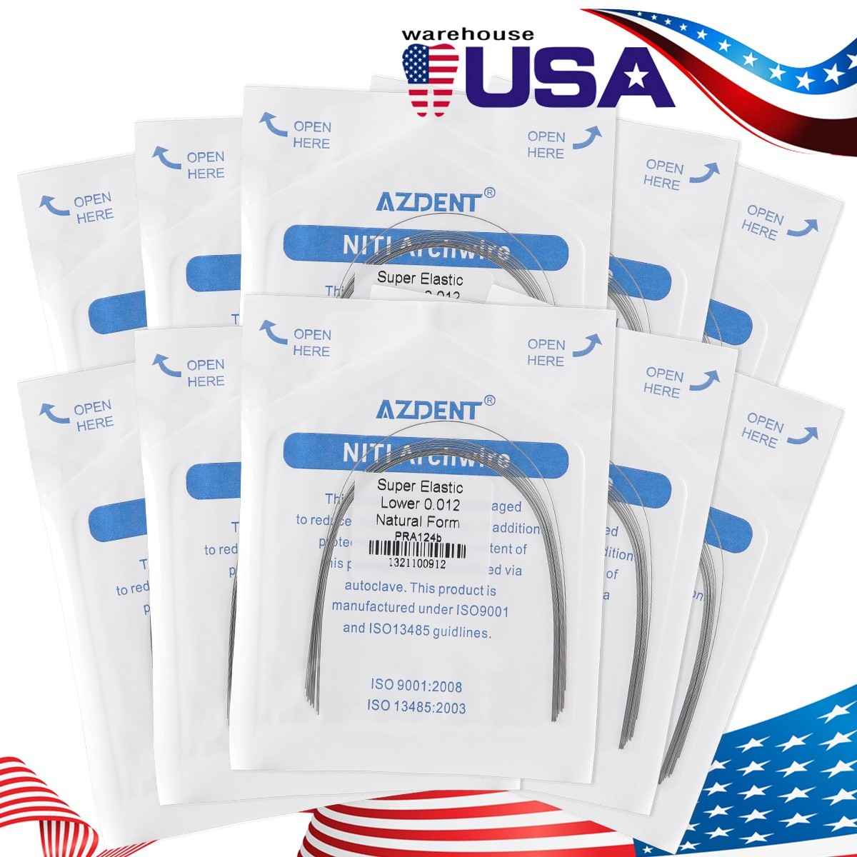 AZDENT Dental Orthodontic Round Arch Wire Oval Form Oval Round Stainless Steel