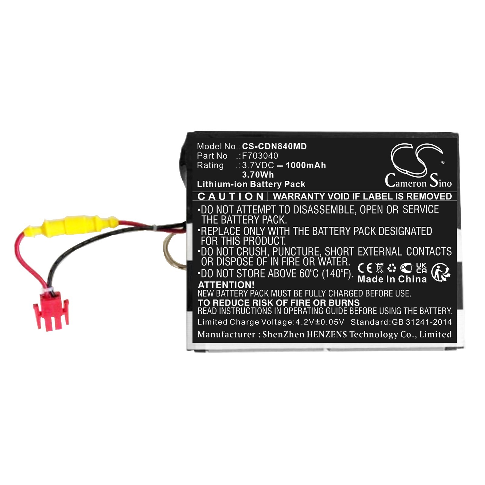 BATTERIE 800mAh Type F703040 For Covidien Puritan Bennett 840 Ventilator
