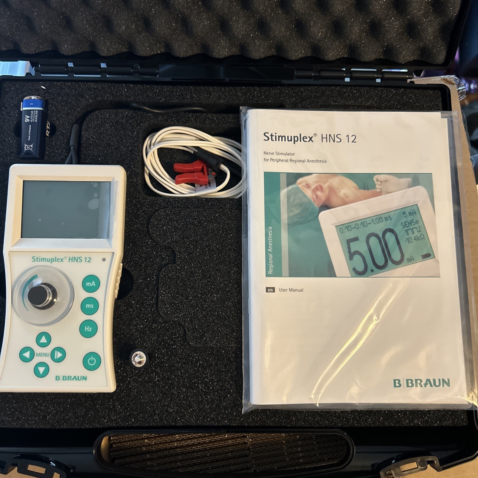 B Braun HNS12 Nerve Stimulator Stimuplex HNS 12 With Case