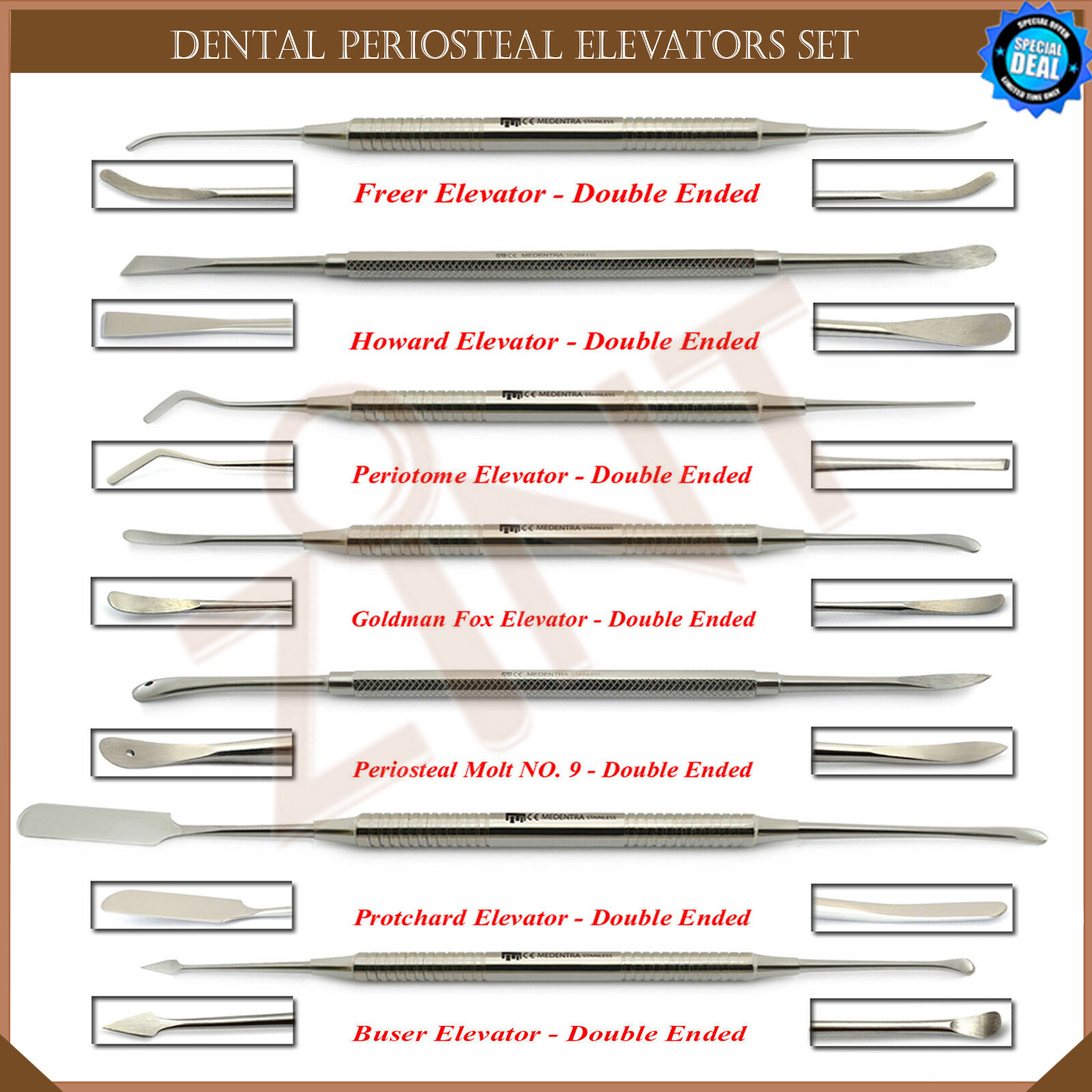 Implant Periosteal Elevators For thickness Soft Tissue Flaps Buser Freer Lab New