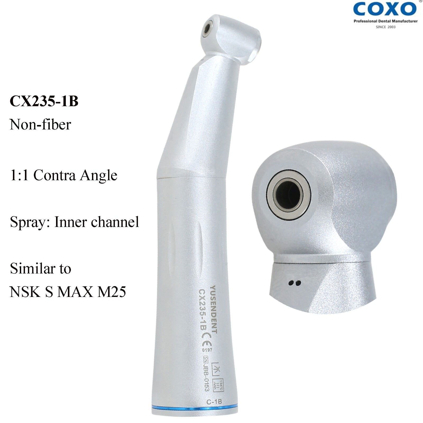 COXO Dental Inner Water Contra Angle Low Speed Handpiece Air Motor 4H CX235-1B