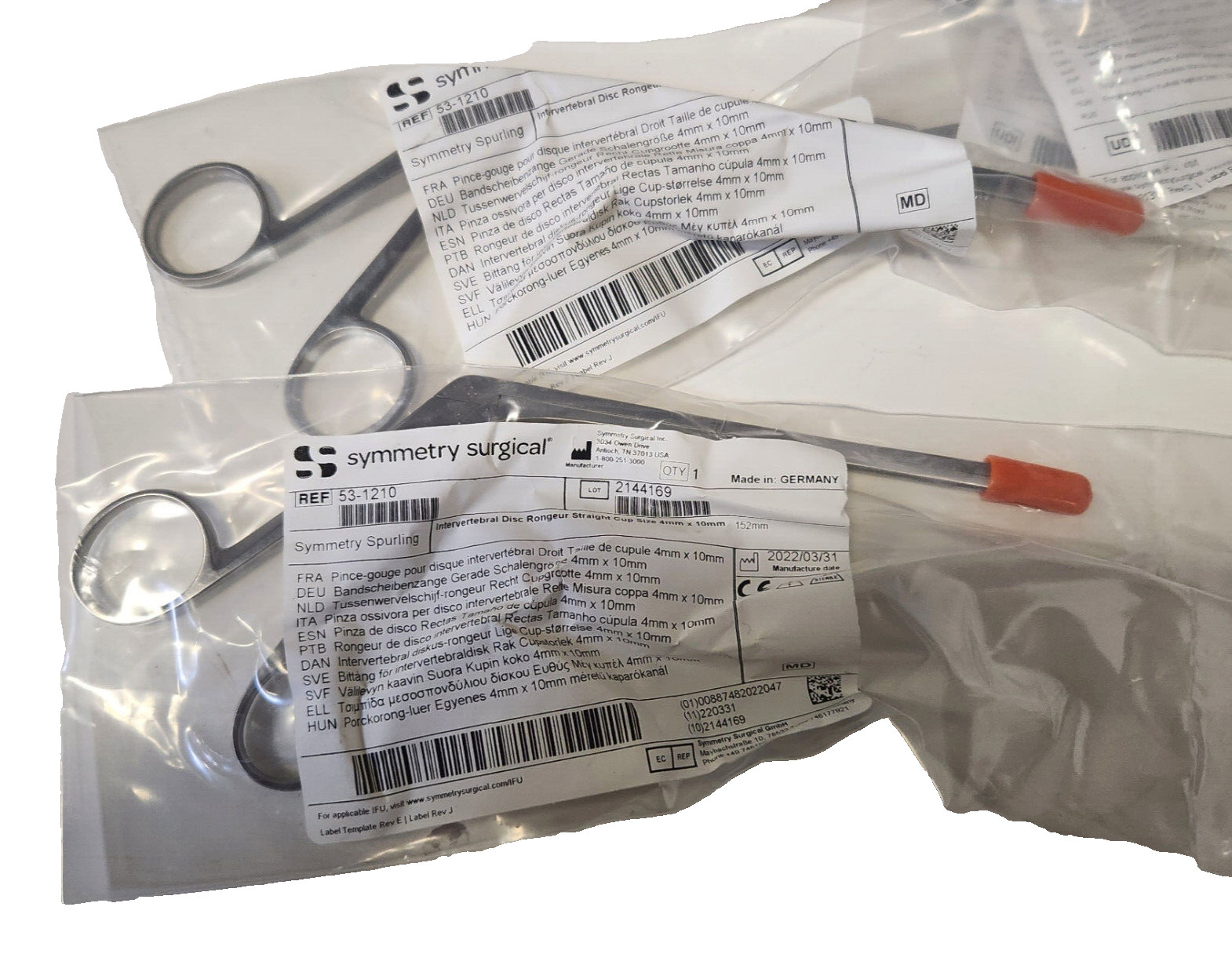 Symmetry Surgical 53-1210 Spurling IVD Rongeur 4mm x 10mm Cup STRAIGHT