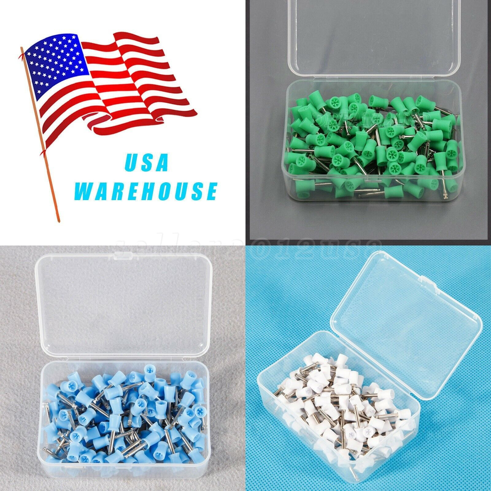 100pcs/pack Dental Flat Polishing Prophy Brushes Cups Mixed Colors Polisher ty