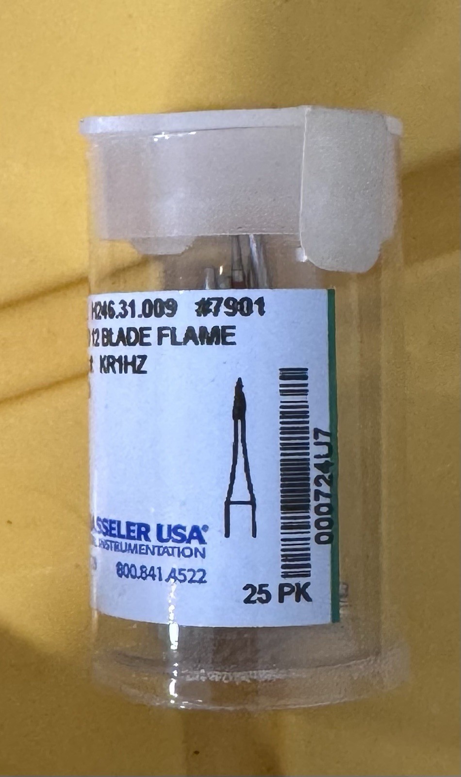 Brasseler USA 7901 FG Flame Carbide, 25 Burs/pk, NEW